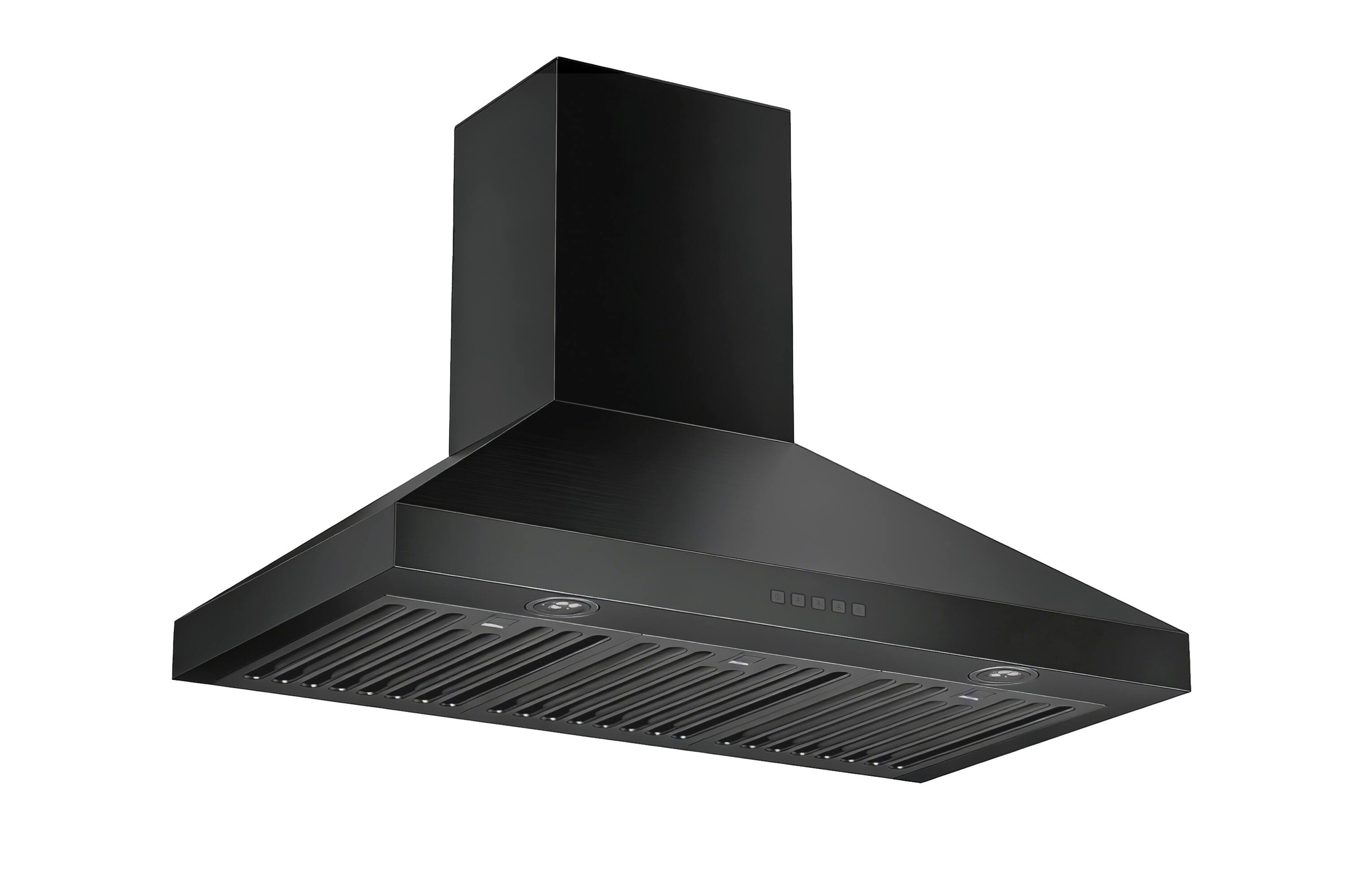 Alt View 3. Hauslane - Hauslane WM-530 PRO 36-in Convertible Matte Black Wall-Mounted Range Hood - Matte Black.