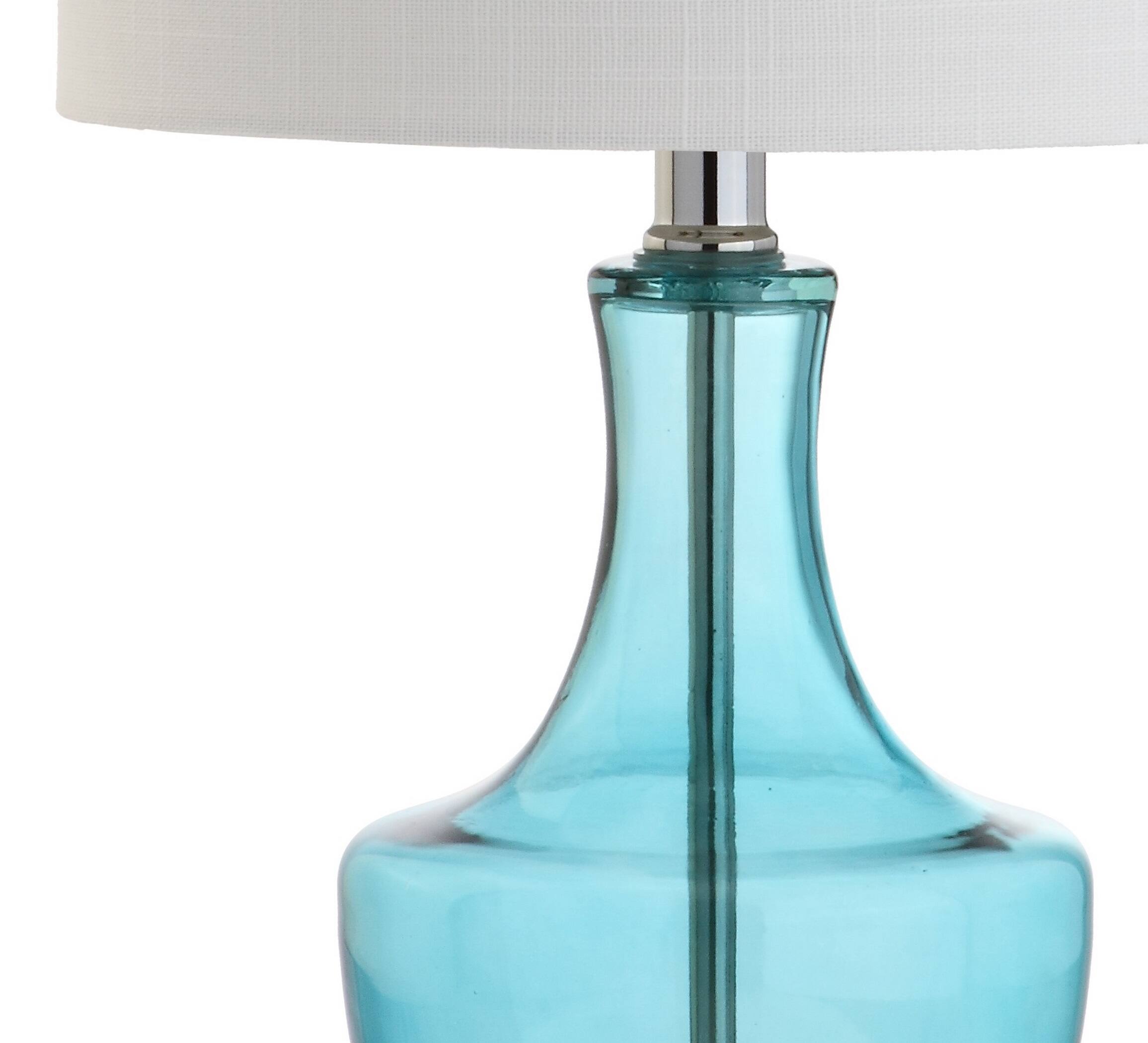 Alt View 6. Jonathan Y - Colette 20" Mini Glass Table Lamp, Amalfi Blue (Set of 2) - Amalfi Blue.