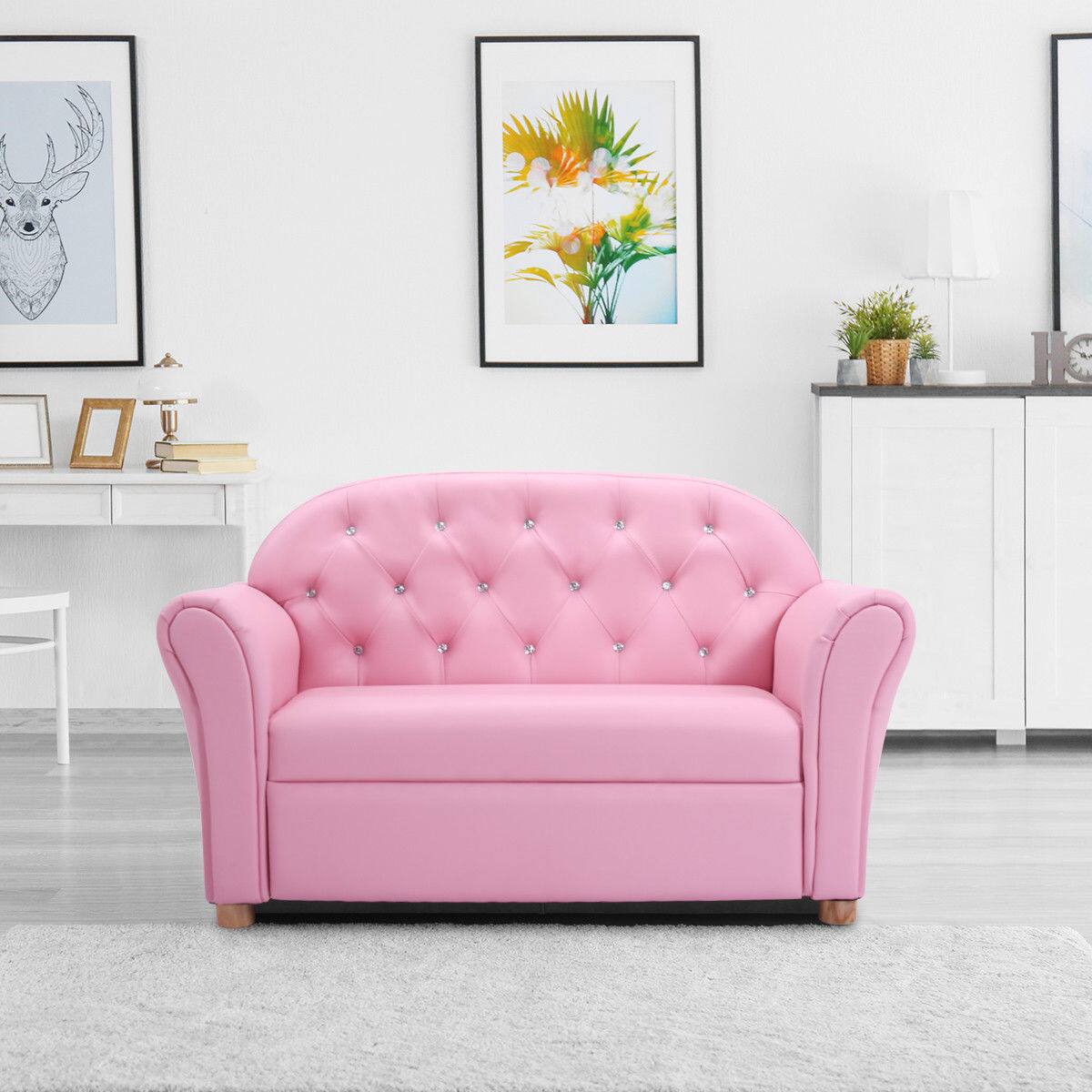 Alt View 5. Costway - Costway Kids Sofa Princess Armrest Chair Lounge Couch Children Toddler Gift - Pink.