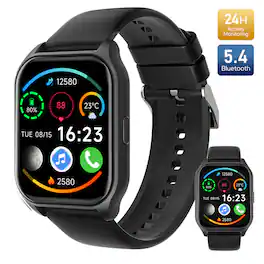 Trigiz - Smart Watch for Men Women, 1.83" HD Display Bluetooth Call Fitness Tracker, 100+ Sports Modes Sleep Monitor - Black - (2025)