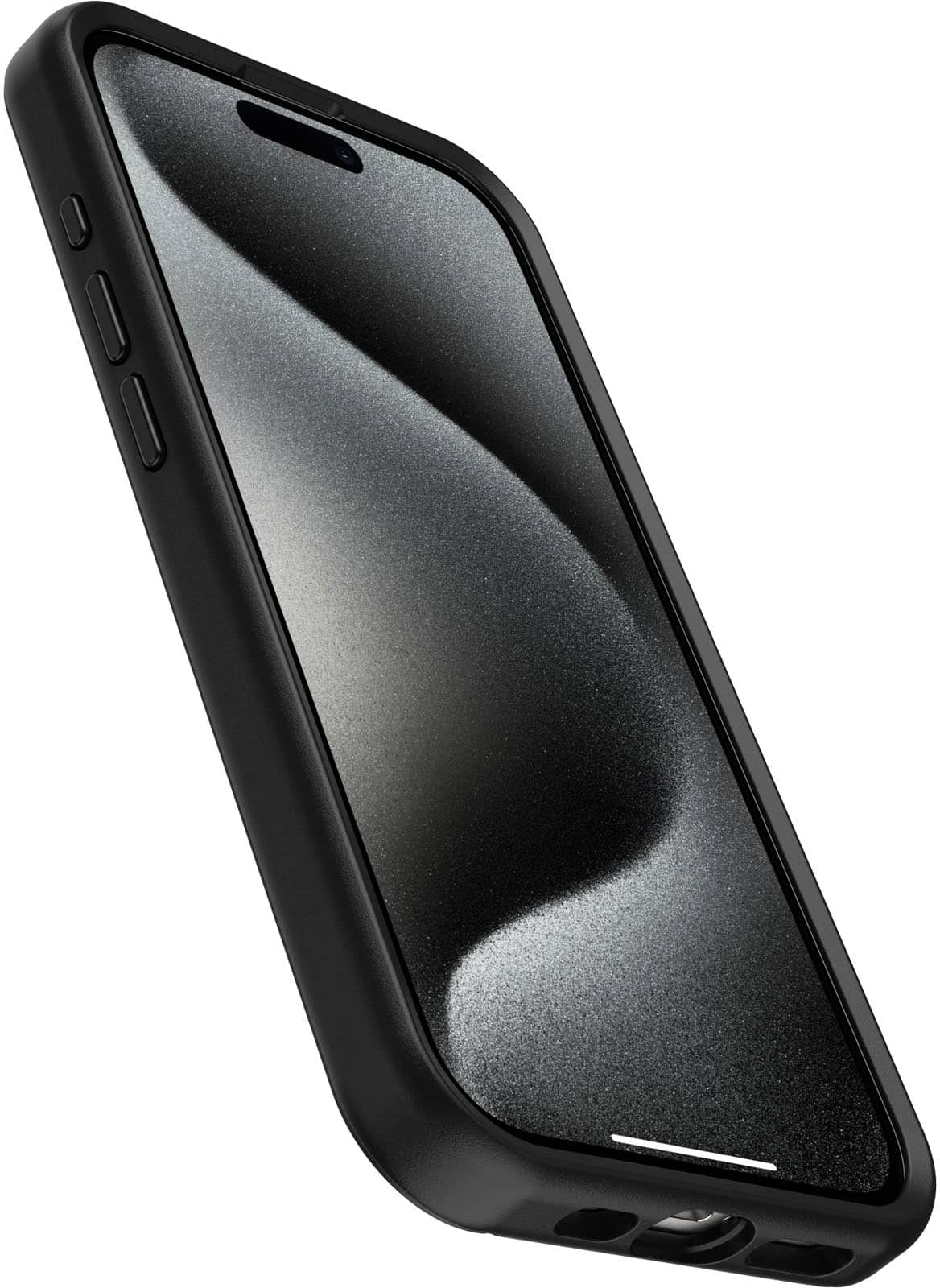 Angle. OtterBox - Symmetry Series Hard Shell for MagSafe for Apple iPhone 15 Pro - Black.