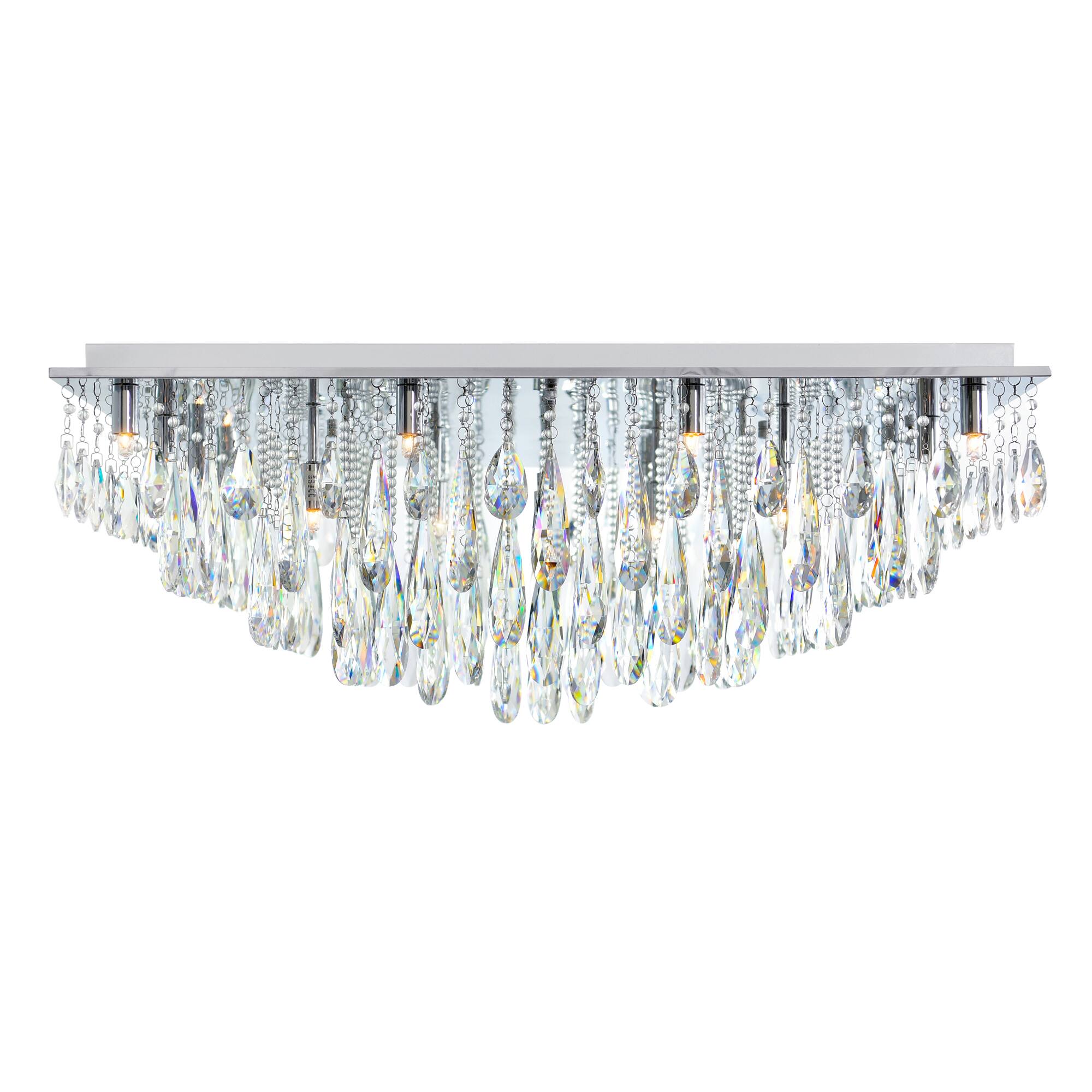 Left. CWI Lighting - Bianca 20 Light Flush Mount With Chrome Finish - Chrome.