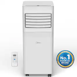 Midea - 5,000 BTU Portable Air Conditioner, Cools up to 150 Sq. Ft - White