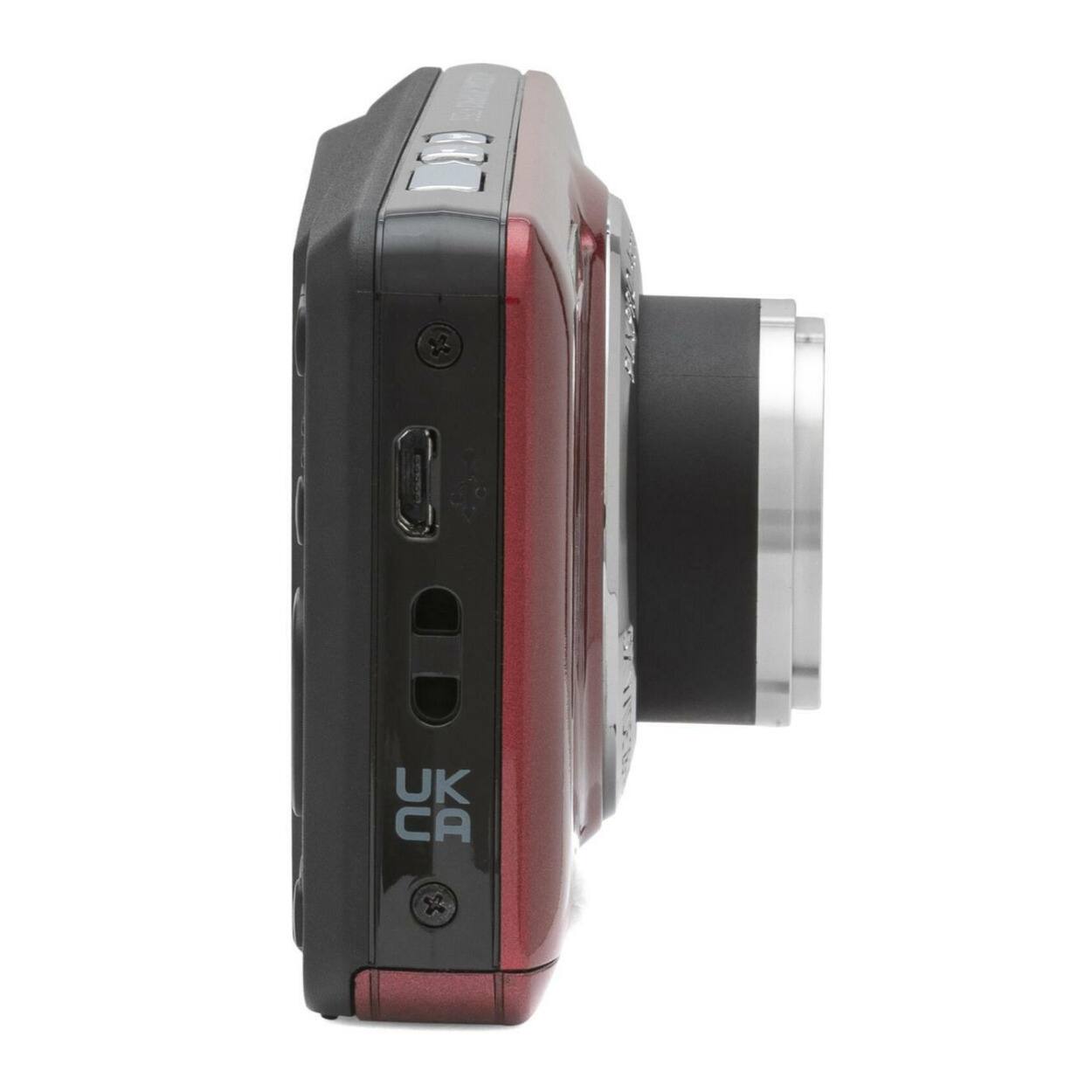 Angle. Kodak - Kodak PIXPRO Friendly Zoom FZ55 Digital Camera (Red) with Accessories Bundle - Red.