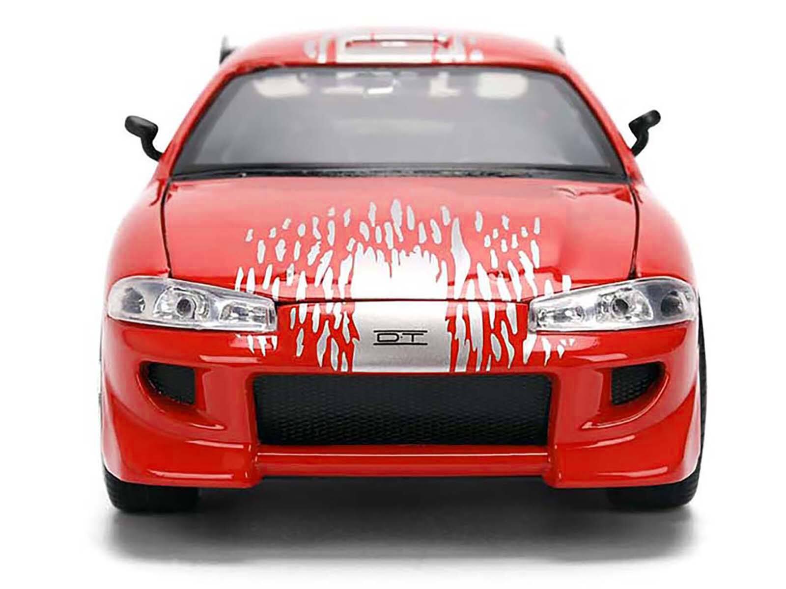 Alt View 5. Jada - Brian's Mitsubishi Eclipse Red w/ Graphics Remix "The Fast and The Furious" (2001) Movie 1/24 Diecast Model Car by Jada - Multicolor.