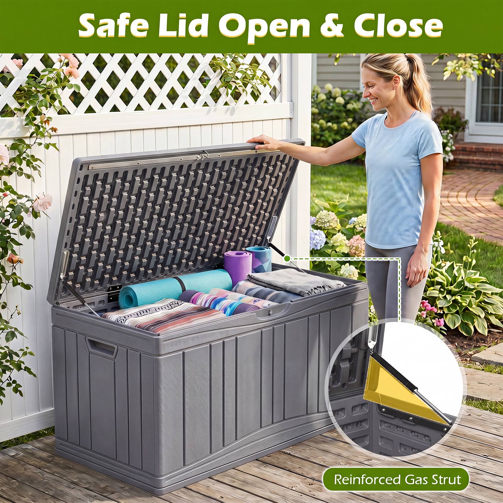 Safe Lid Open & Close

Reinforced Gas Strut