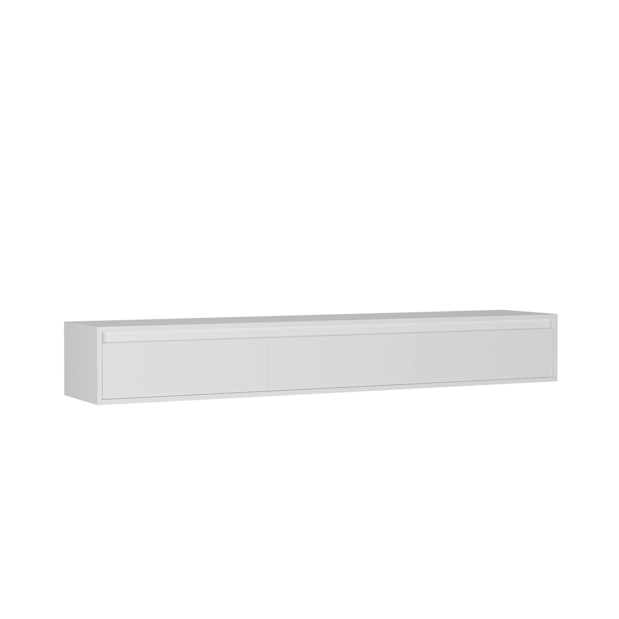 Alt View 3. Z-Edge - Floating TV Stand, Wall Mounted TV Shelf with Led Lights & Power Outlet, Floating Entertainment Center for Living Room - White.