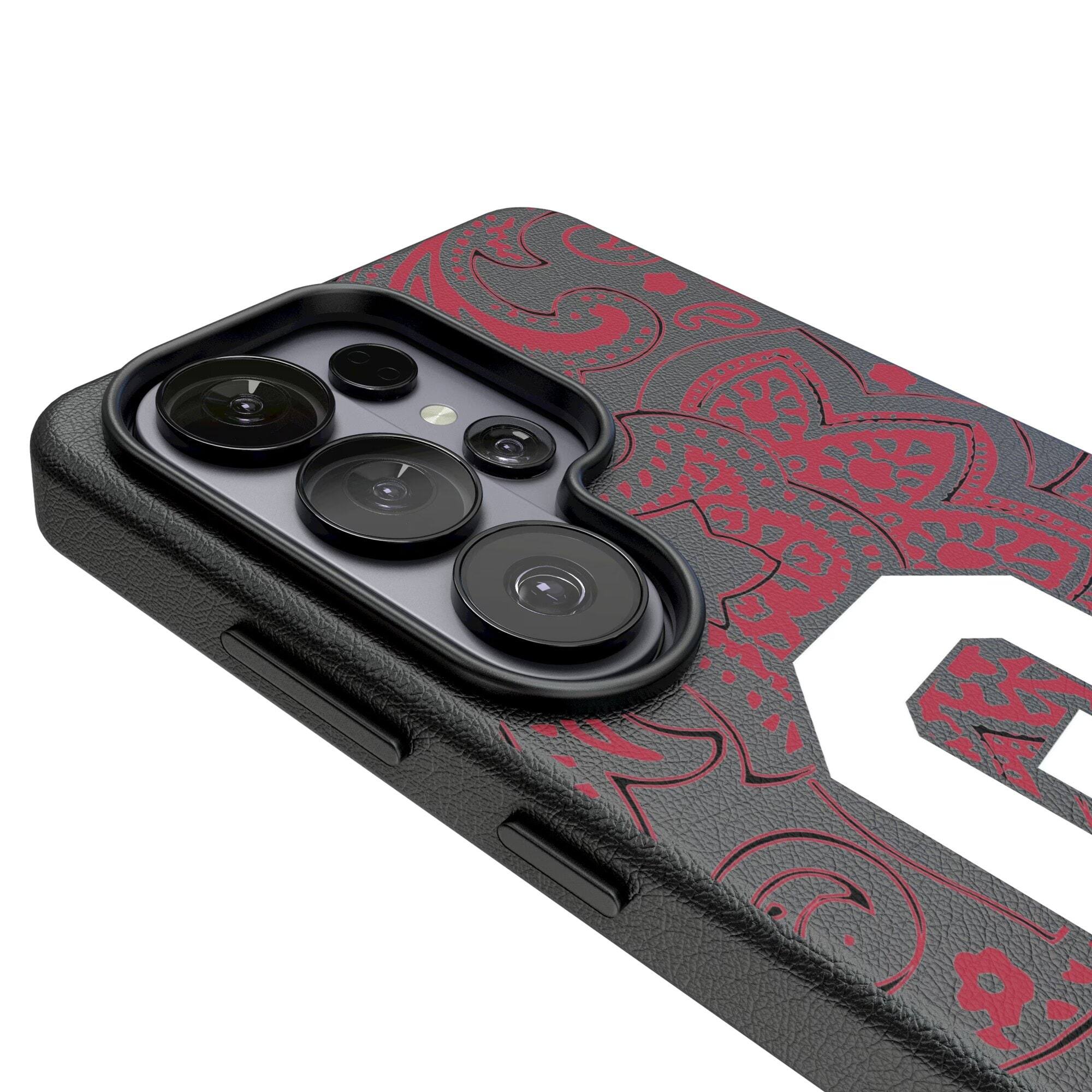Alt View 2. Keyscaper - Oklahoma Sooners Paisley Galaxy Magnetic Bump Case - S25 Ultra - Black.