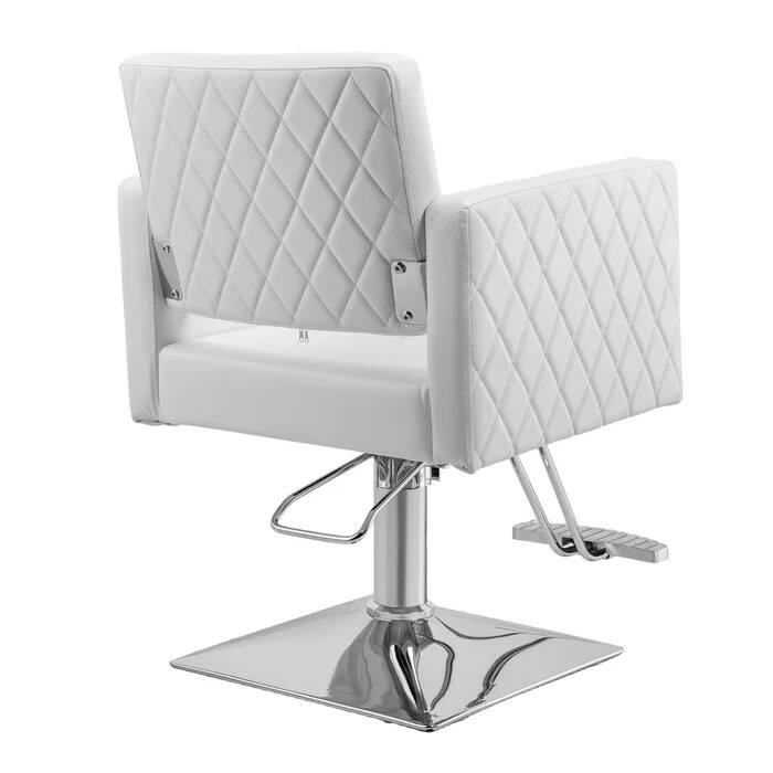 Left. Winado - All Purpose Hydraulic Barber Chair Hair Styling Chair 360° Swivel Beauty Spa Equipment with Hydraulic Pump and Footrest - White.
