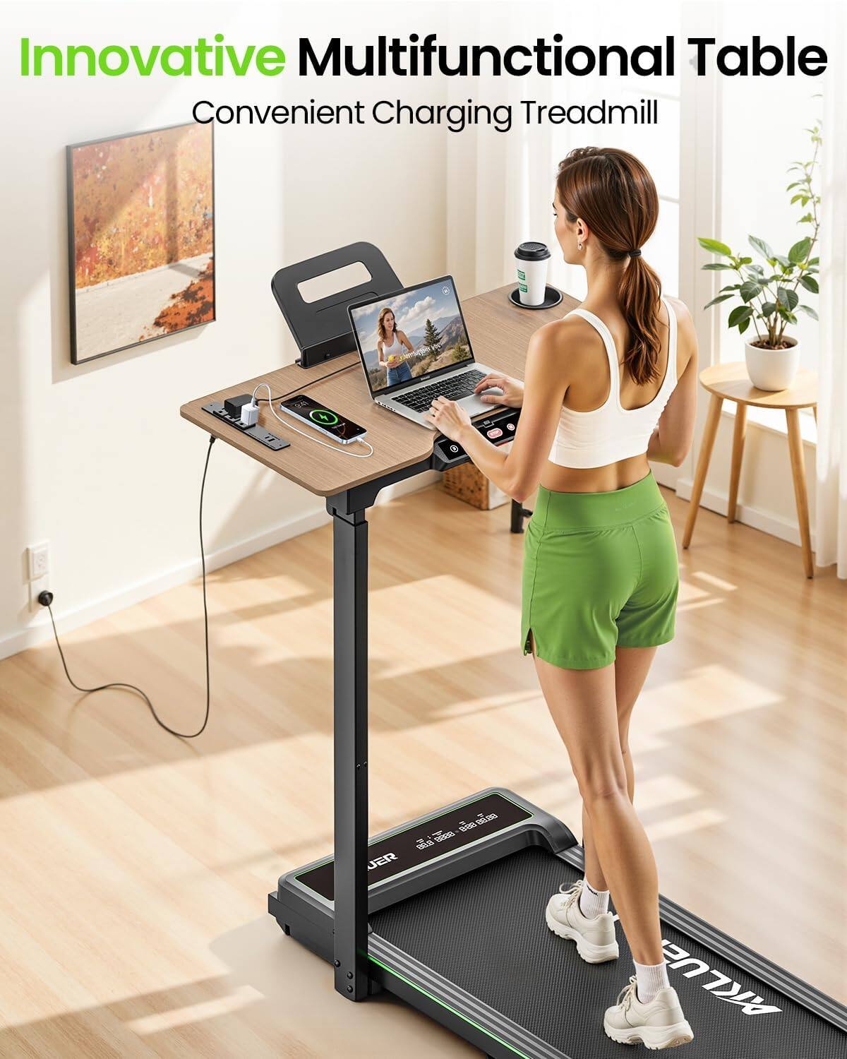 Innovative Multifunctional Table  
Convenient Charging Treadmill