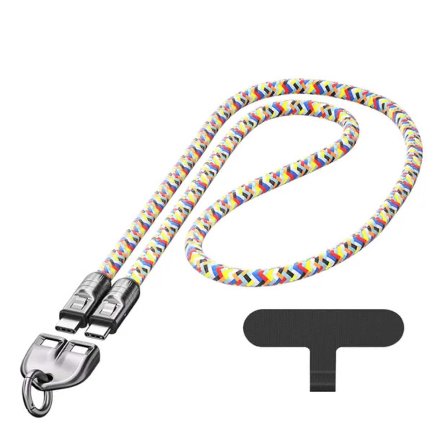 Stock Preferred - 3P Experts PD240W USB-C Lanyard Data Cable - Rainbow
