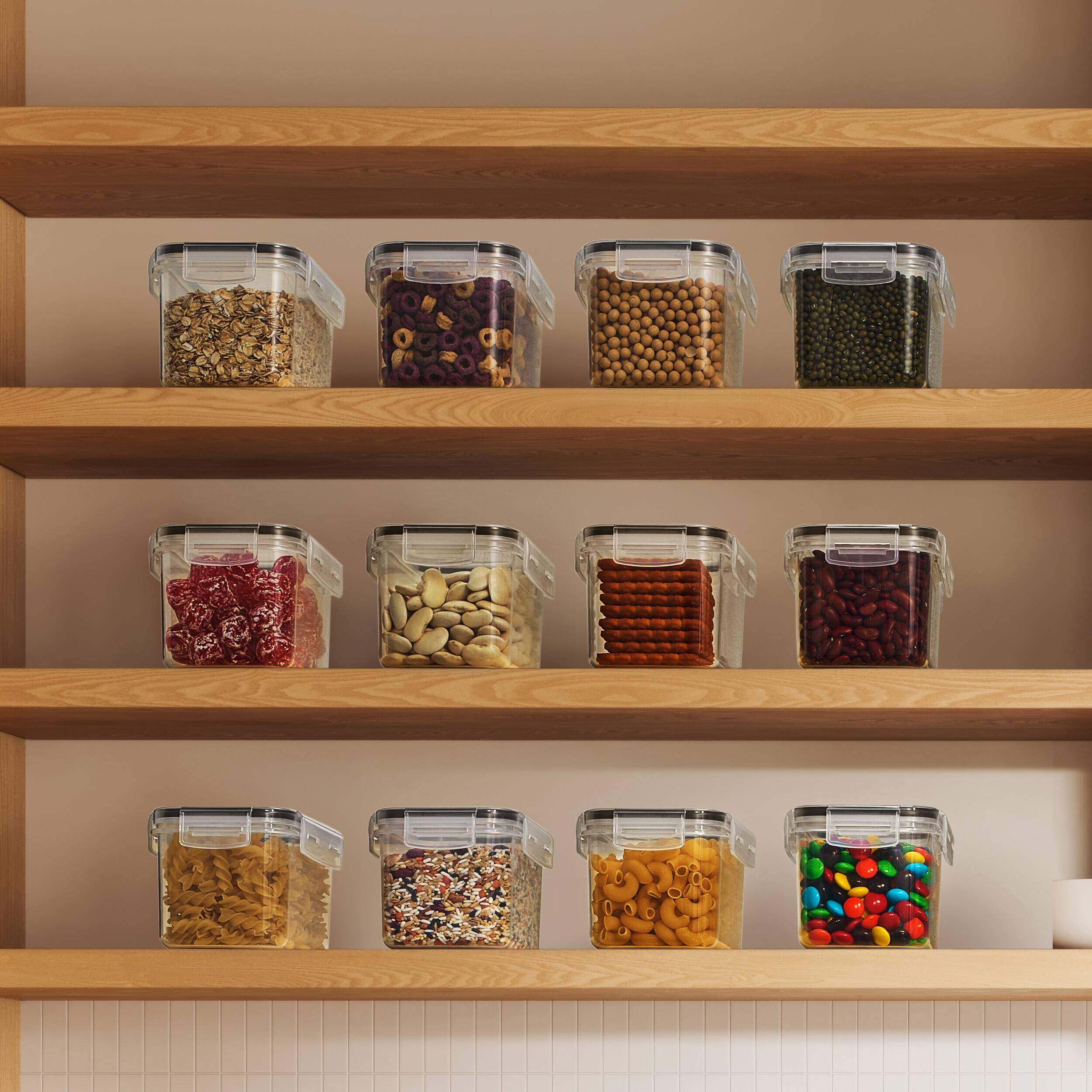 Left. Sorbus - Sorbus 12 Pack (0.8L/27.05 Oz) Airtight Food Storage Containers with Locking Lids, Measuring Spoons & Labels - Clear.