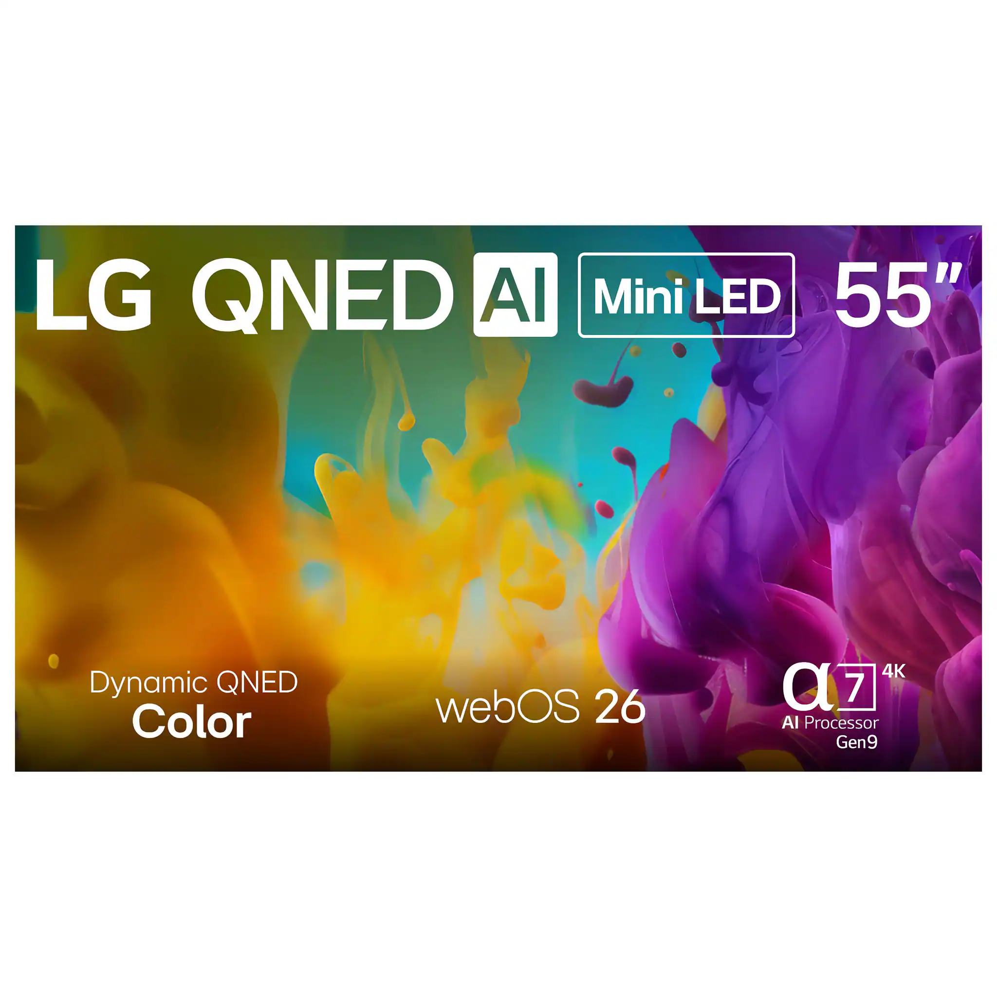 LG QNED AI Mini LED 55" Dynamic QNED Color webOS 26 4K a7 AI Processor Gen9