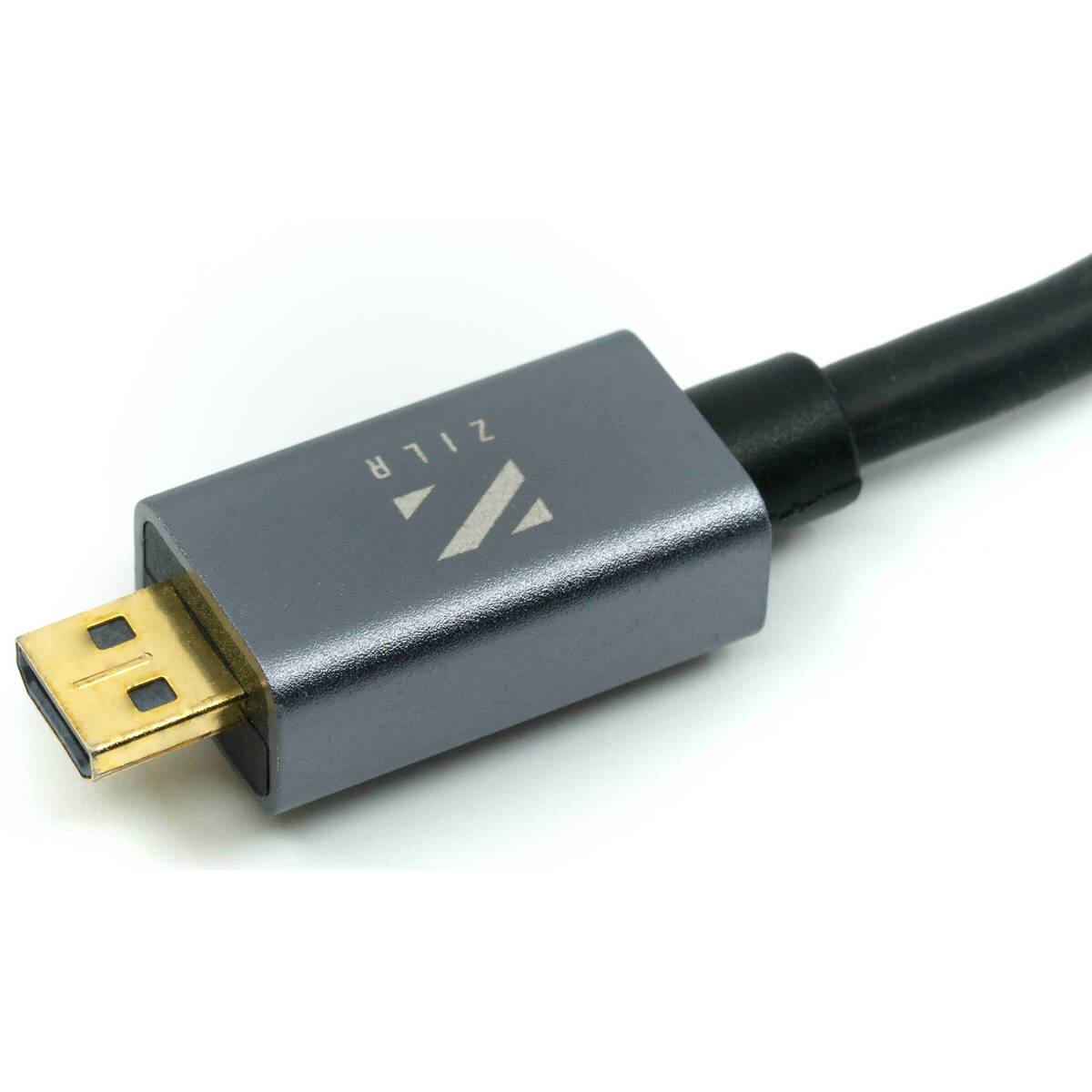 Alt View 1. ZILR - ZILR 4Kp60 Hyper Thin High Speed HDMI Secure Cable with Micro Connector.