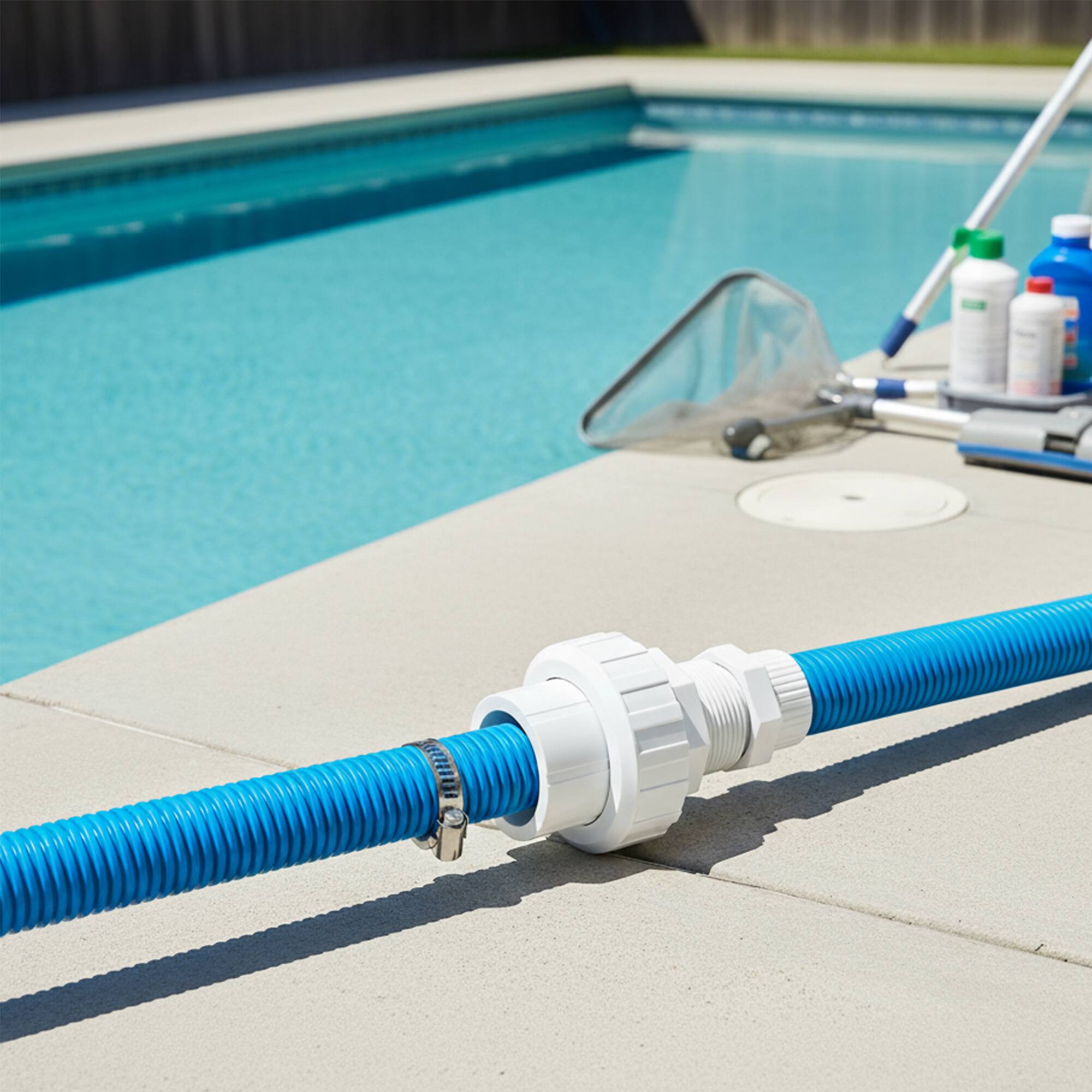 Alt View 4. Swim Central - 3.75" White HydroTools Swimming Pool Standard ABS Female Socket and Male Threaded Union - White.