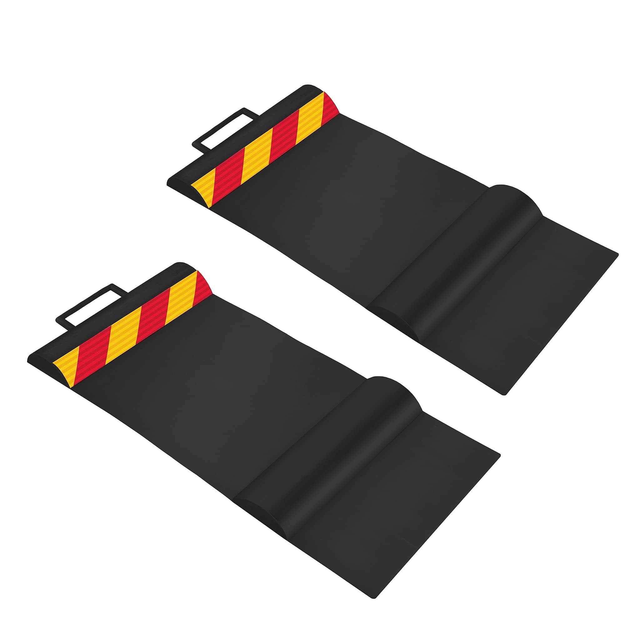 RaxGo - Car Parking Mat, Parking Stopper for Garage with Anti-Skid Grips & Handles - Pack of 2 - Black