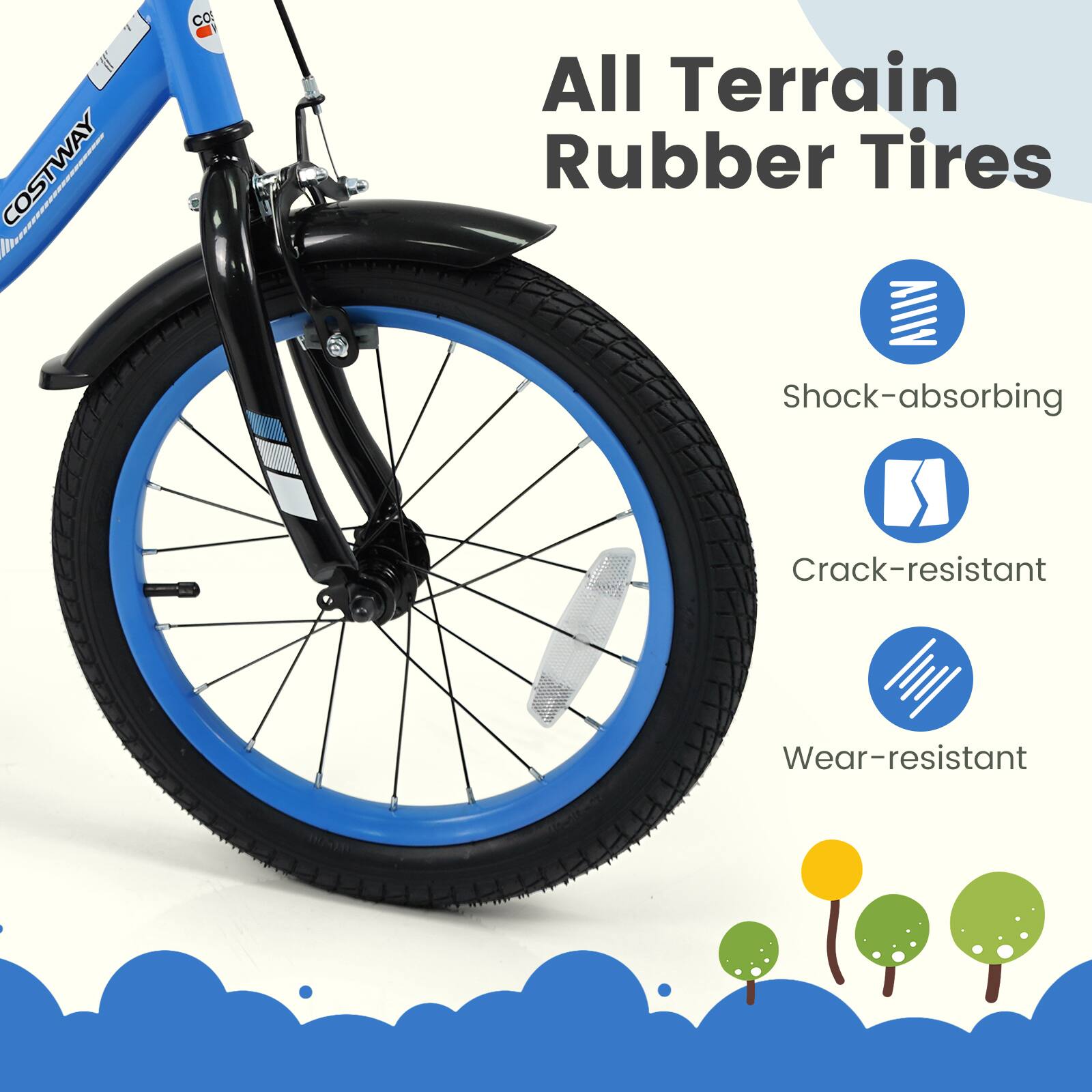 All Terrain Rubber Tires

- Shock-absorbing
- Crack-resistant
- Wear-resistant