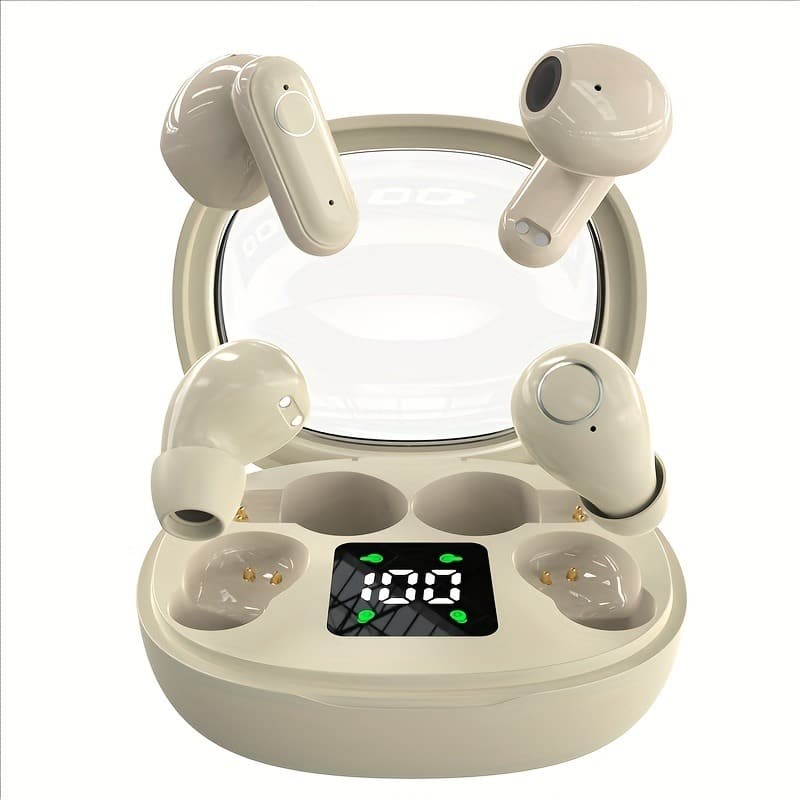 Furno Fusion - Wireless Bluetooth Earbuds, 2-Pair In-Ear Mini Headphones, Long Battery Life, HD Calling - White