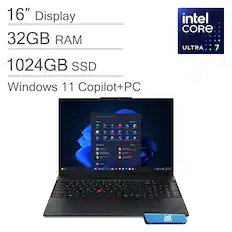 16" Display
32GB RAM
1024GB SSD
Windows 11 Copilot+PC
Intel Core Ultra 7
