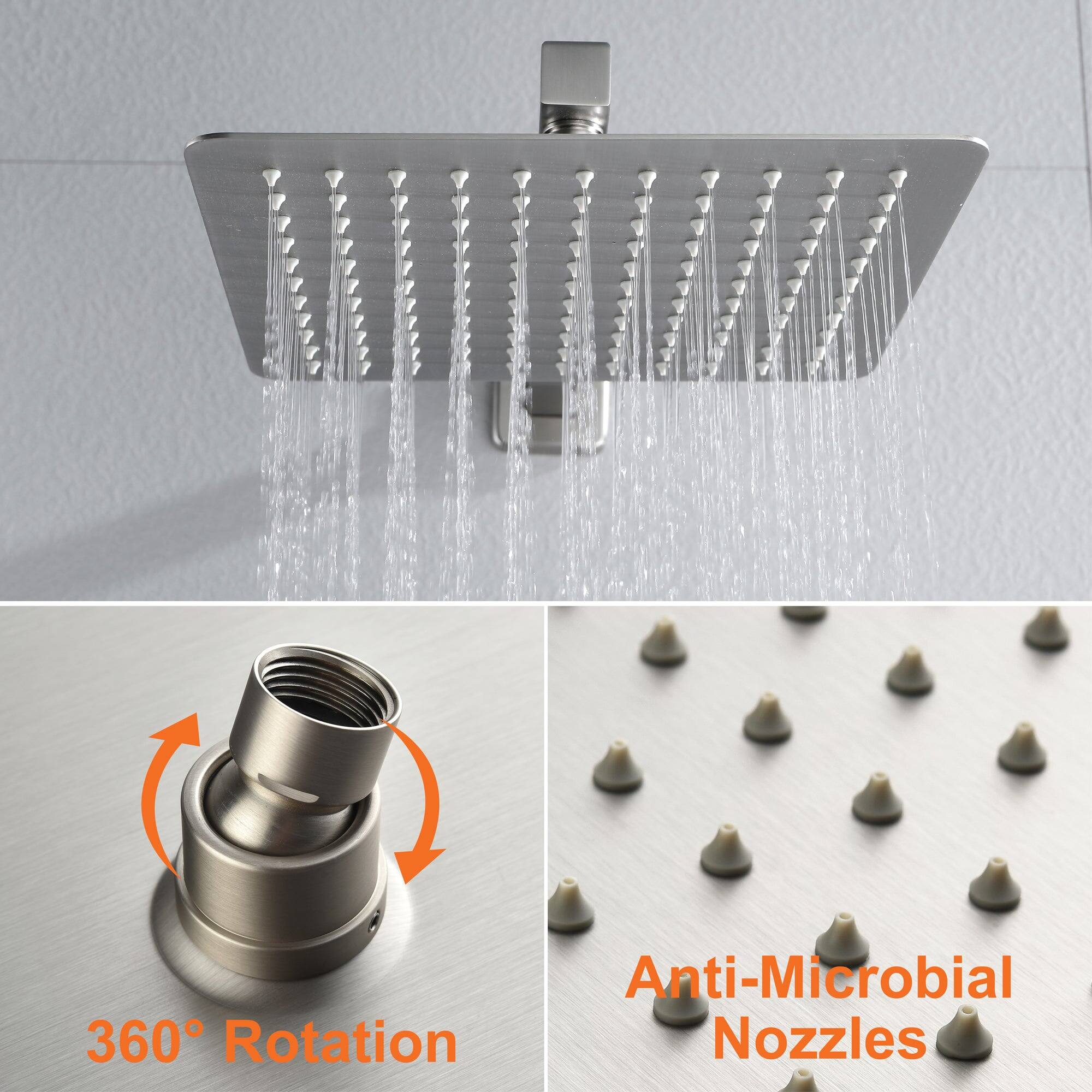 Anti-Microbial Nozzles  
360° Rotation