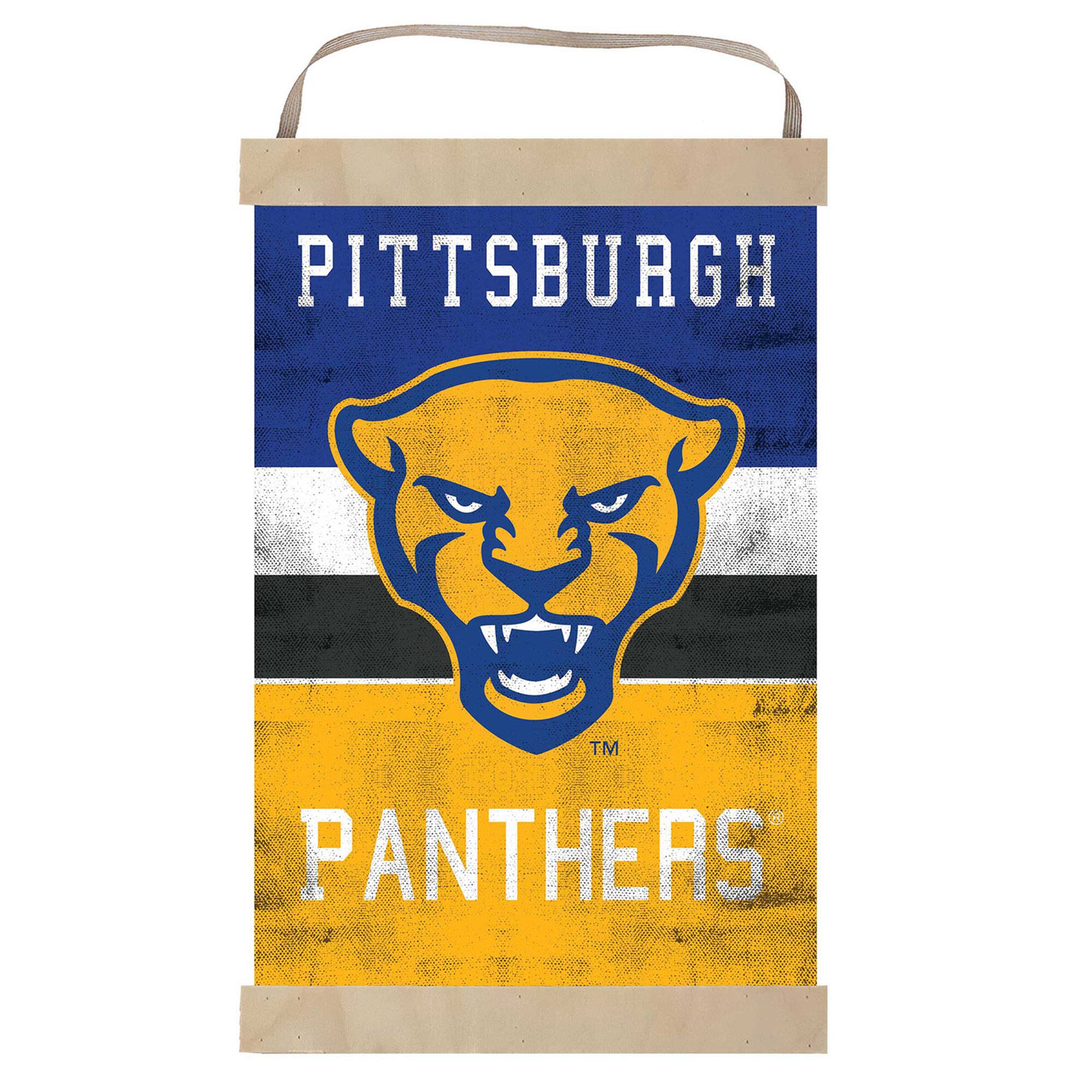 Pitt Panthers Retro Logo Banner Sign