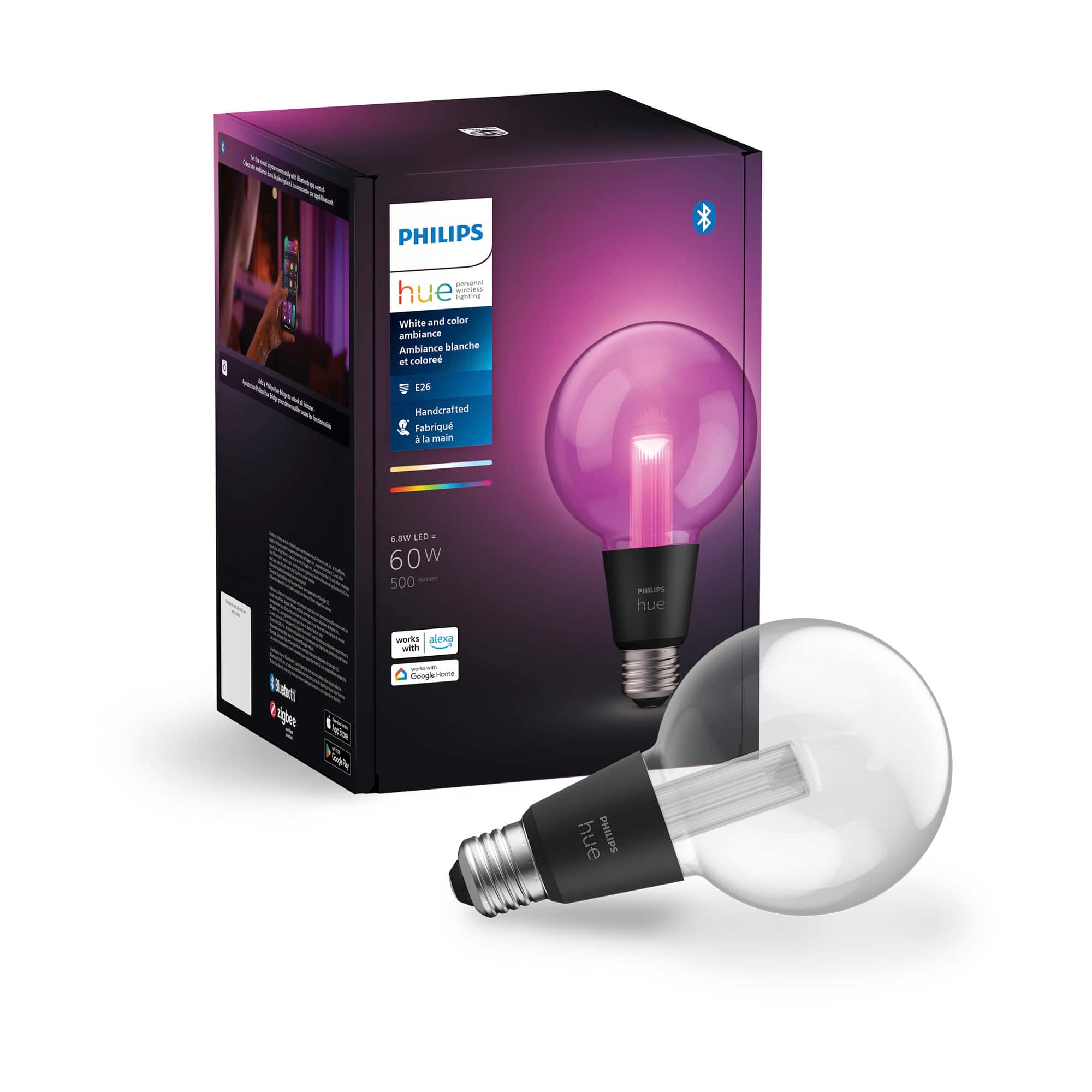 Philips - Hue LightGuide Small Globe G30 - Black - Front_Zoom