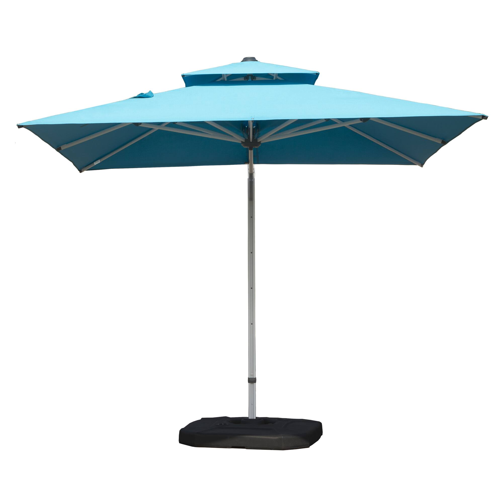 Ecooso - 9 ft. Aluminum Cantilever Tilt Patio Umbrella with Center Pole(Base Not Included) - Lake Blue
