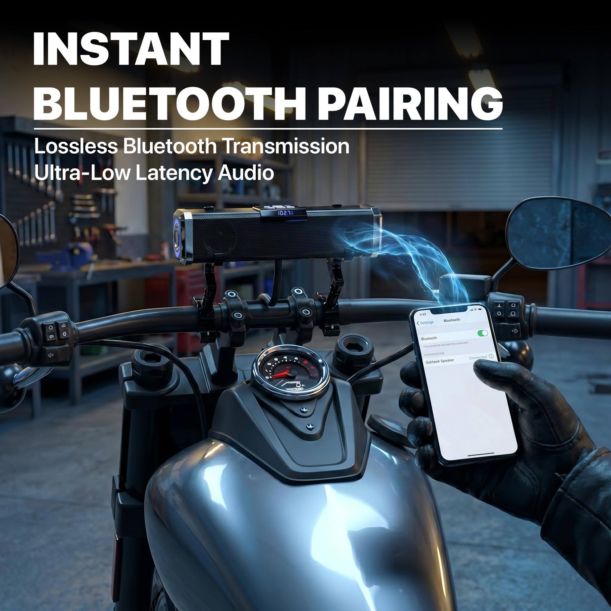 INSTANT BLUETOOTH PAIRING  
Lossless Bluetooth Transmission  
Ultra-Low Latency Audio  

Settings  
Bluetooth  
Bluetooth  
Connected  
Corlank Speaker