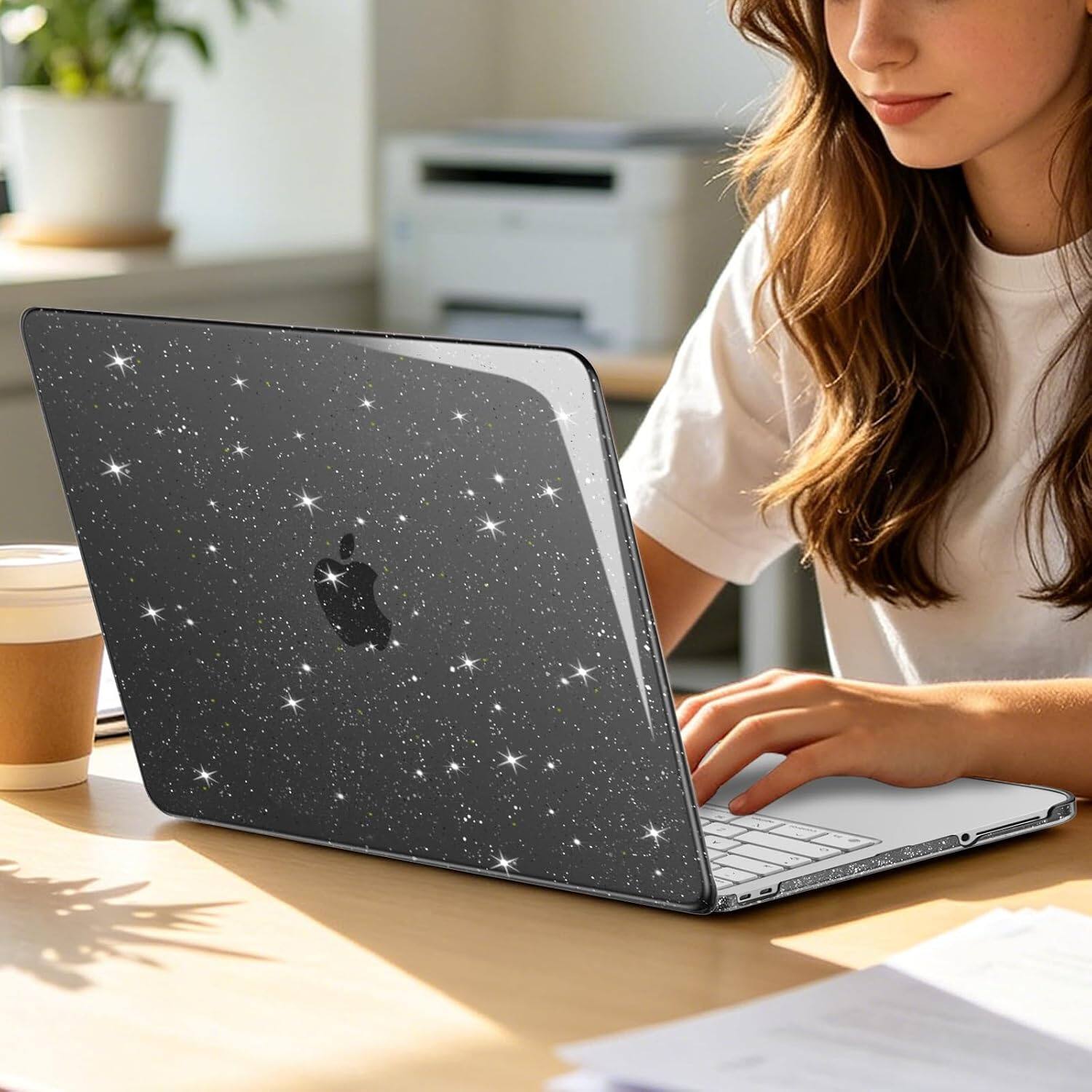Alt View 1. mosiso - Sparkly Glitter Case for MacBook Neo 13 inch A3404 with A18 Pro Chip (2026), Ultra-Thin Crack & Scratch Resistant Cover - Black.