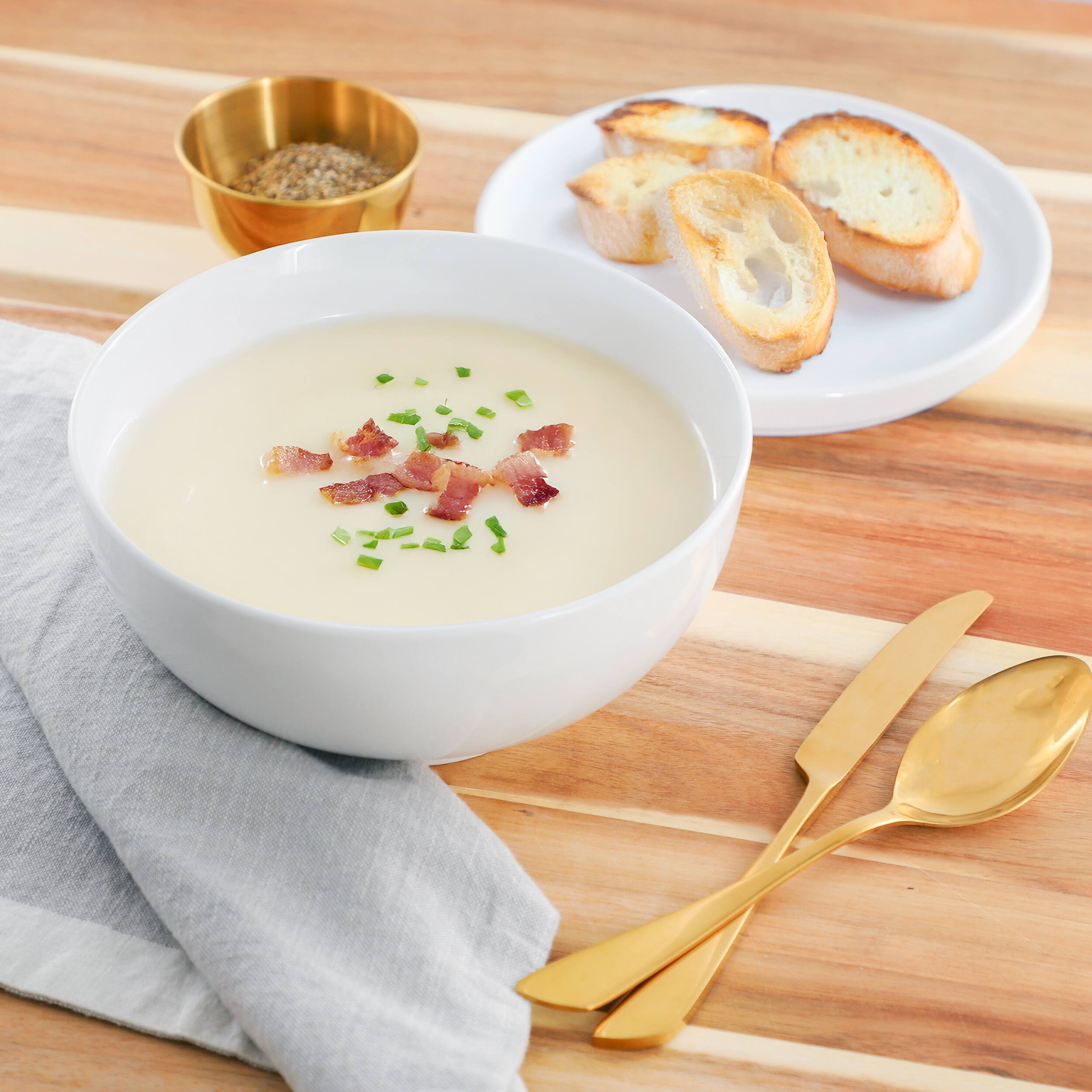 Alt View 4. Gibson - Gibson Home Great Essentials 2 Piece 7.8 Inch Ceramic Serving Bowl with Dual Purpose Lid - White.