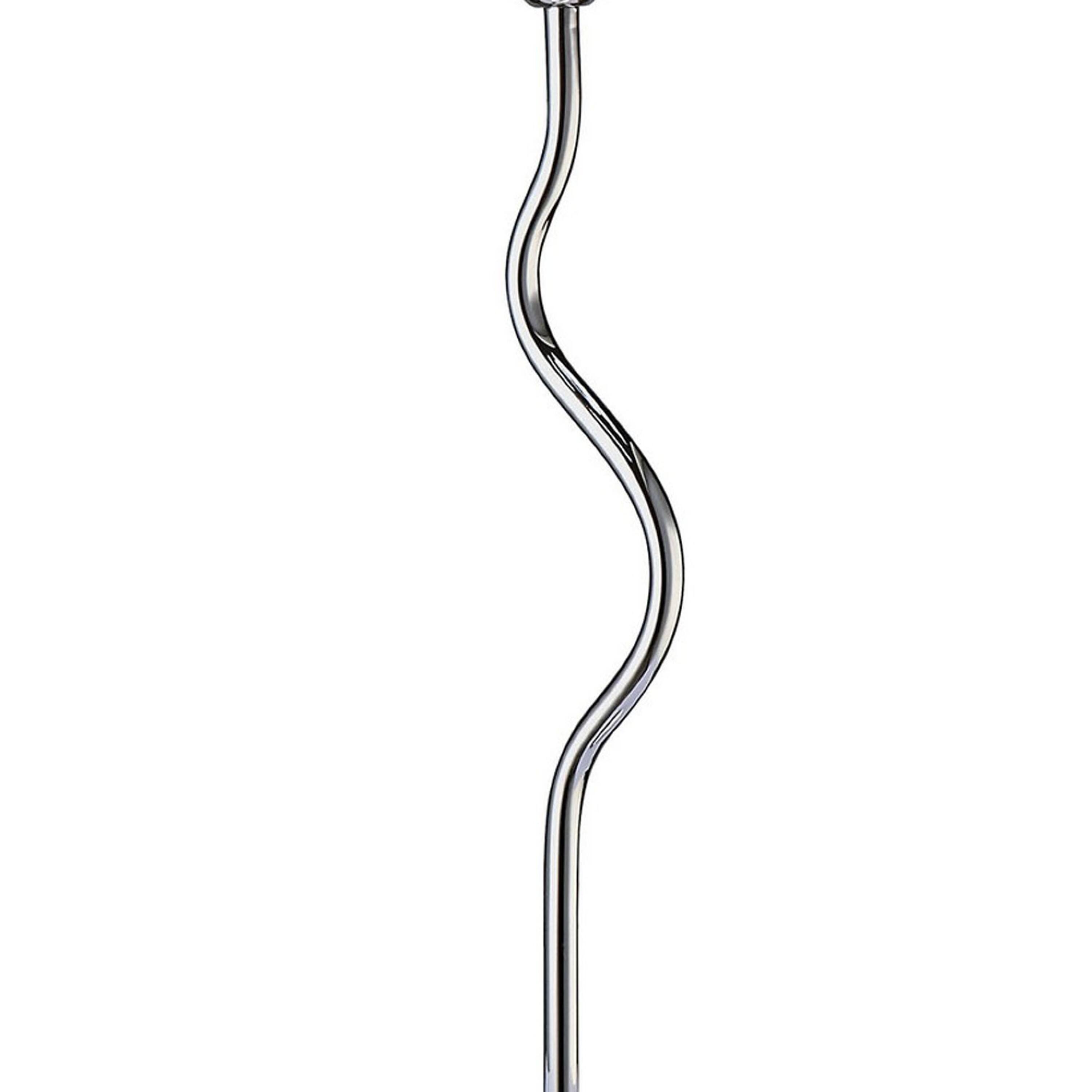 Left. Manhattan Lane - Salt 33 Inch Table Lamp, Accent Twisted Design, LED Light, Chrome Metal - Chrome, Silver.
