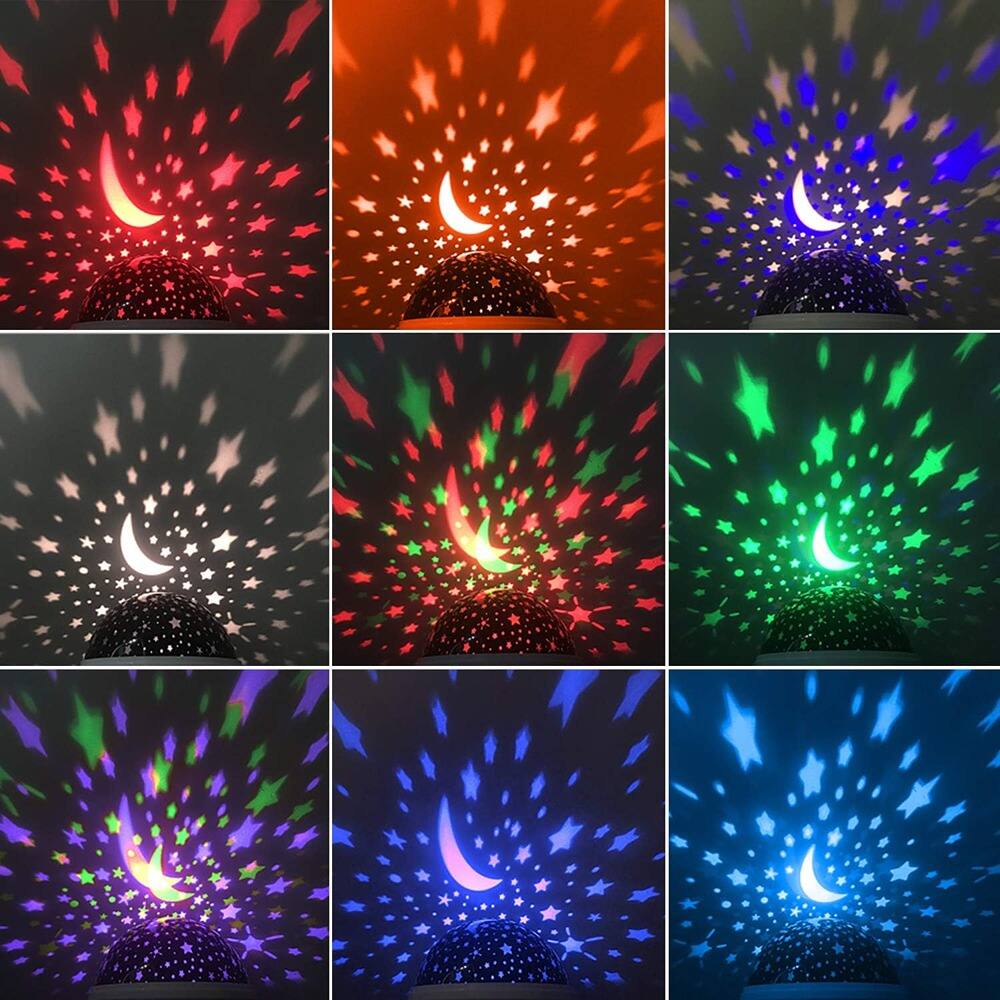 Angle. ACJPR - Night Light Star Projector for Kids, 360° Rotating Nebula with 4 LED Bulbs, 12 Colors, USB Powered, Gift Idea.