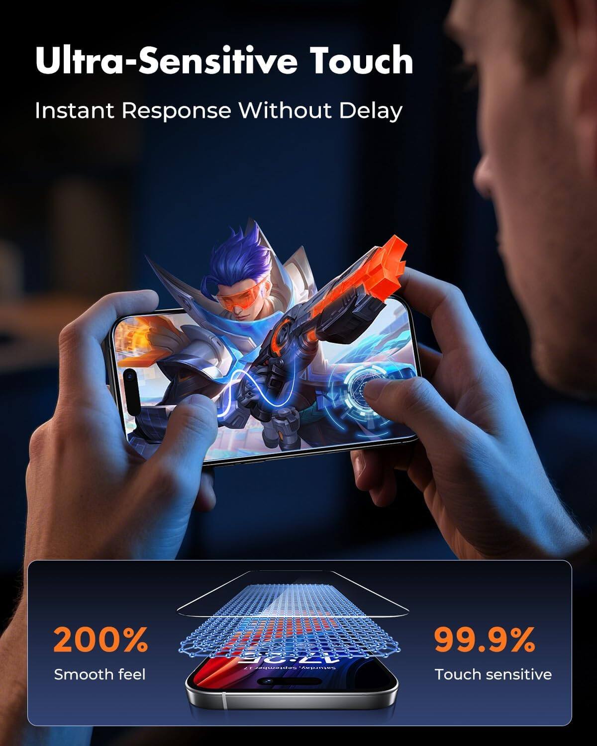 Ultra-Sensitive Touch  
Instant Response Without Delay  
200% Smooth feel  
99.9% Touch sensitive