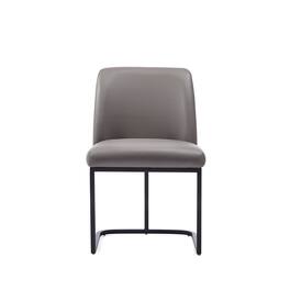 Manhattan Comfort - Serena Modern Metal Vegan Leather Dining Chair - Taupe