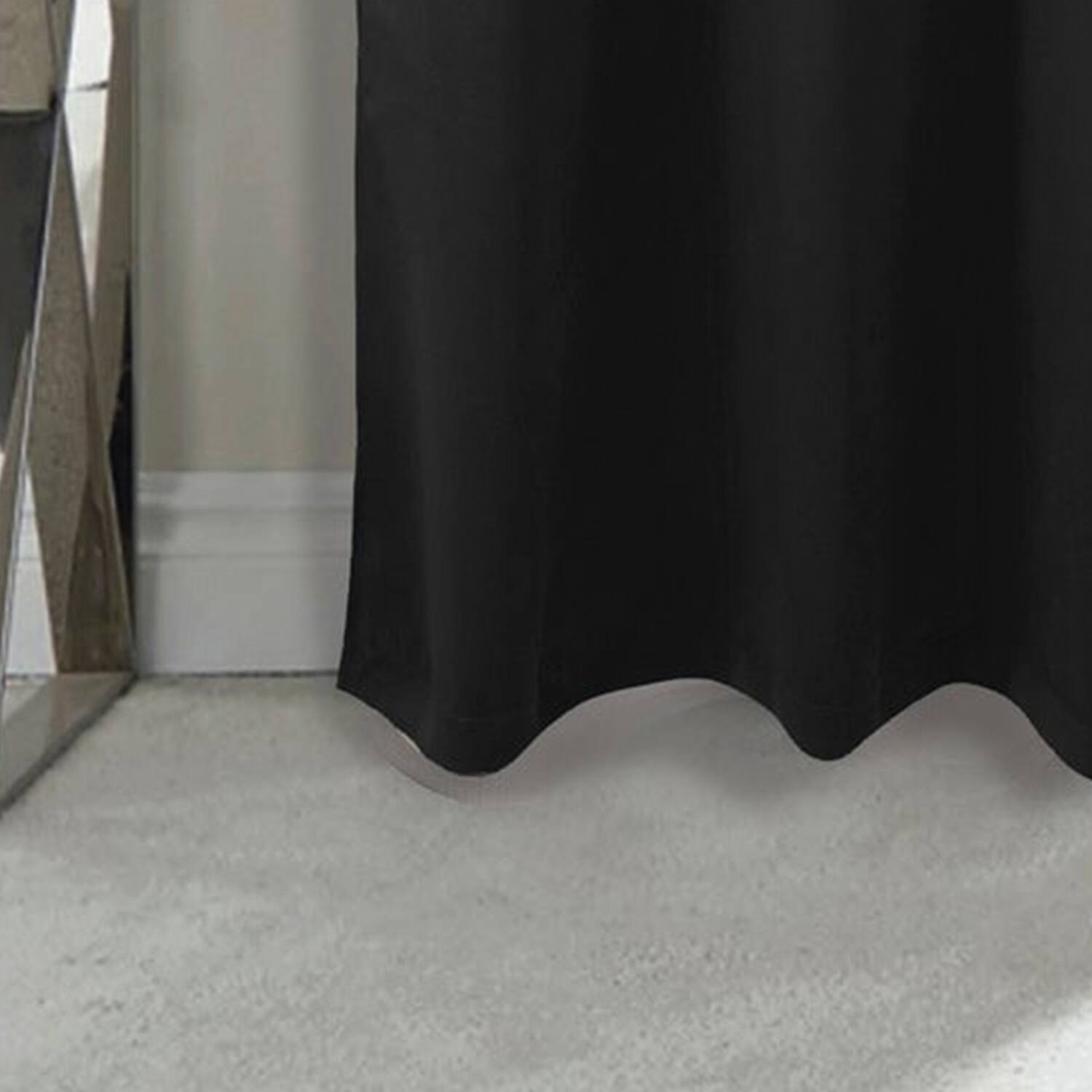 Back. RT Designers Collection - RT Designers Collection 100% Polyester Twilight Blackout Rod Pocket Curtain Panel 54" x 84" Black - Black.