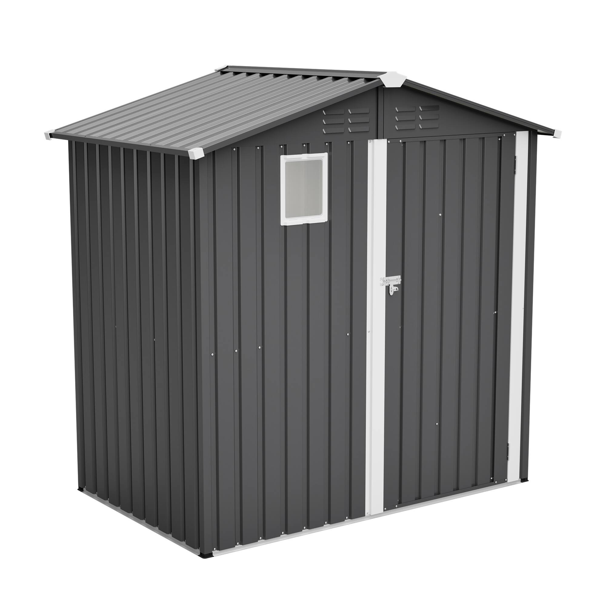 Alt View 1. Mondawe - 6FT x 4FT Metal Outdoor Storage Shed - Gray.
