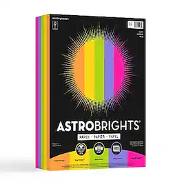 Astrobrights - 8.5" x 11" Color Copy Paper, 24 lbs. 500 Sheets/Ream - Happy Assortment