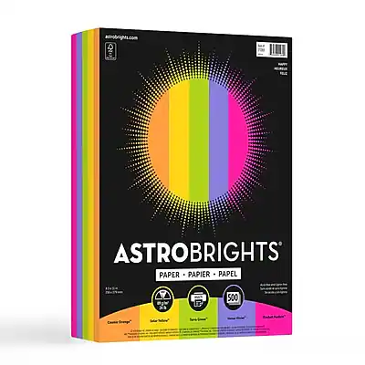 astrobrights.com
ASTROBRIGHTS
PAPER • PAPIER • PAPEL
NB 500
ASTROBRIGHTS
PAPER • PAPIER • PAPEL
500 sheets
8.5" x 11"
216 gsm
Color Brightness
100% Recycled
Made in USA
Color Brightness
100% Recycled
Made in USA