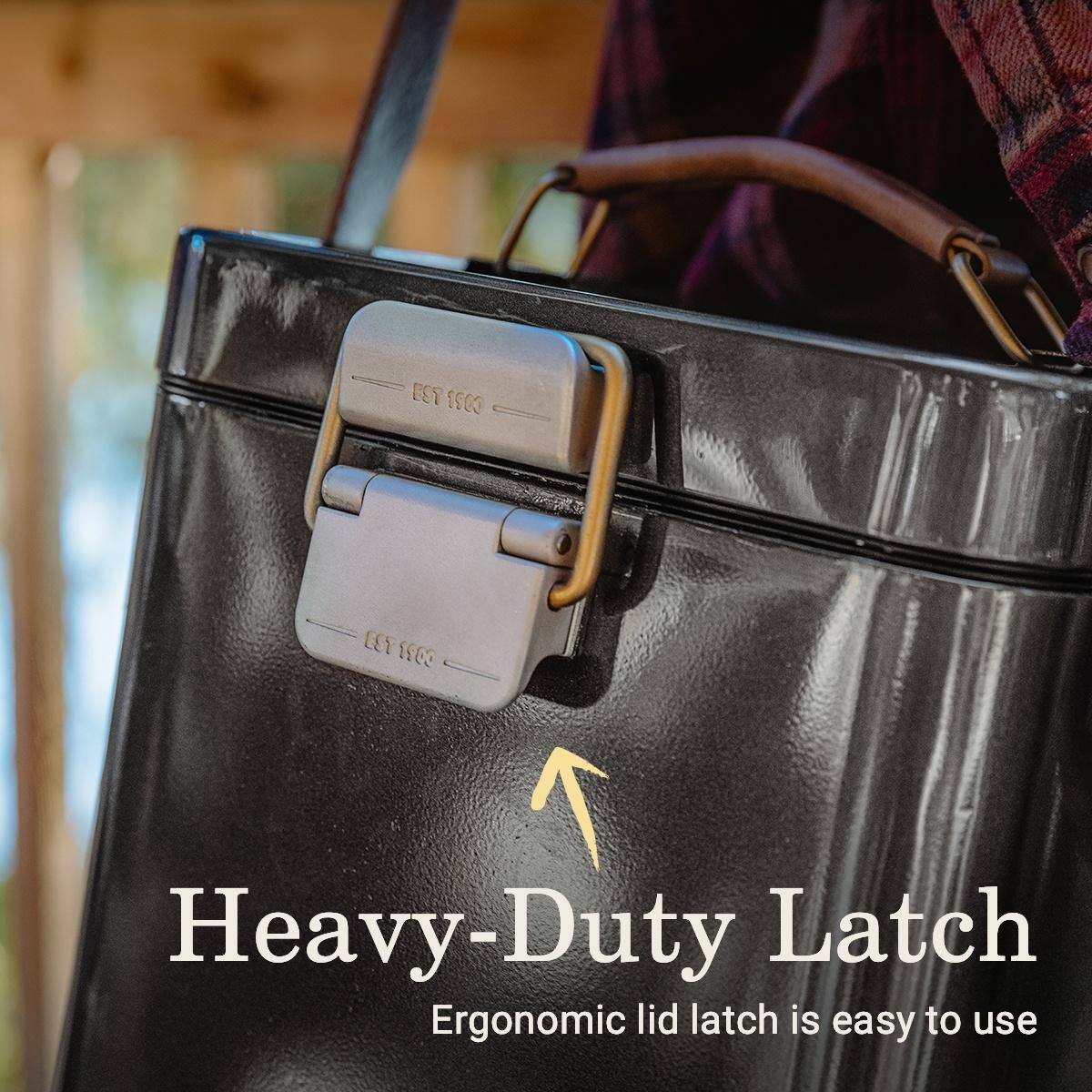 EST 1900 Heavy-Duty Latch Ergonomic lid latch is easy to use