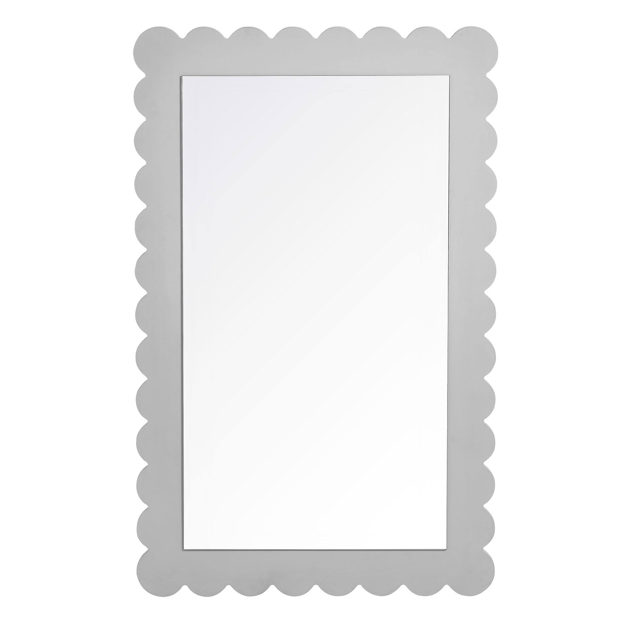 Alt View 4. Modway - Emmeline Scalloped Rectangle Wall Mirror by Modway - Light Gray.