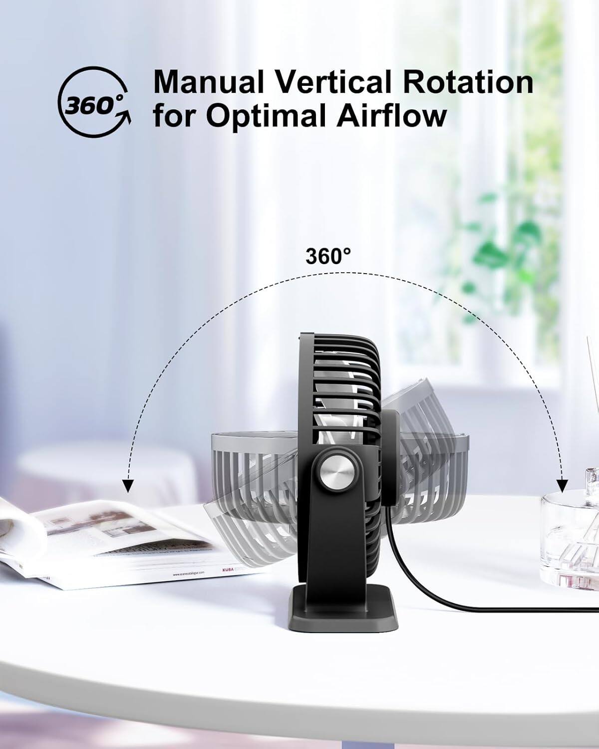 Manual Vertical Rotation 360° for Optimal Airflow