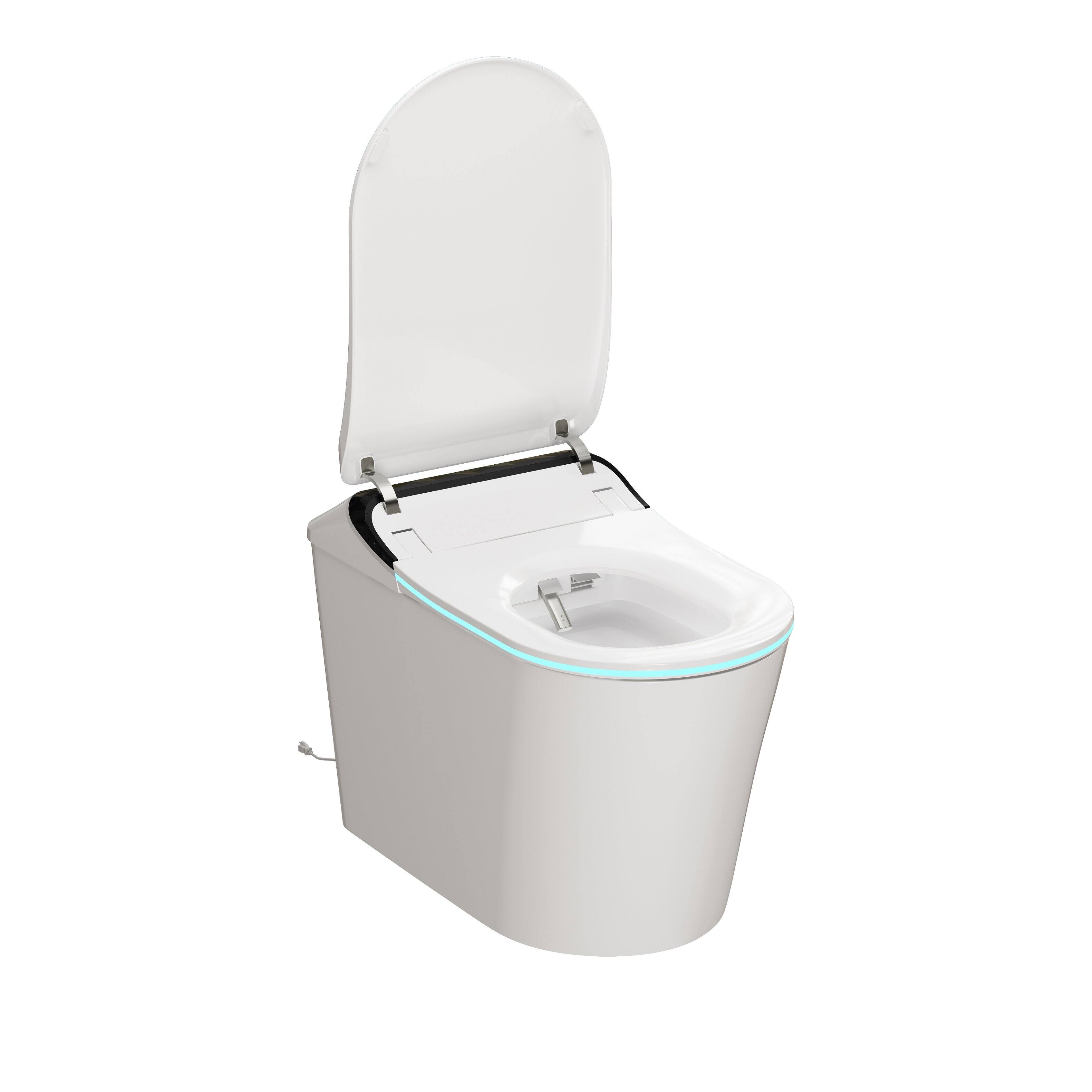 Back. TOTTE - Smart Bidet Toilet, Auto Open/Close Lid, Heated Seat, Warm Air Dryer, Aromatherapy & UV Sterilization - White.