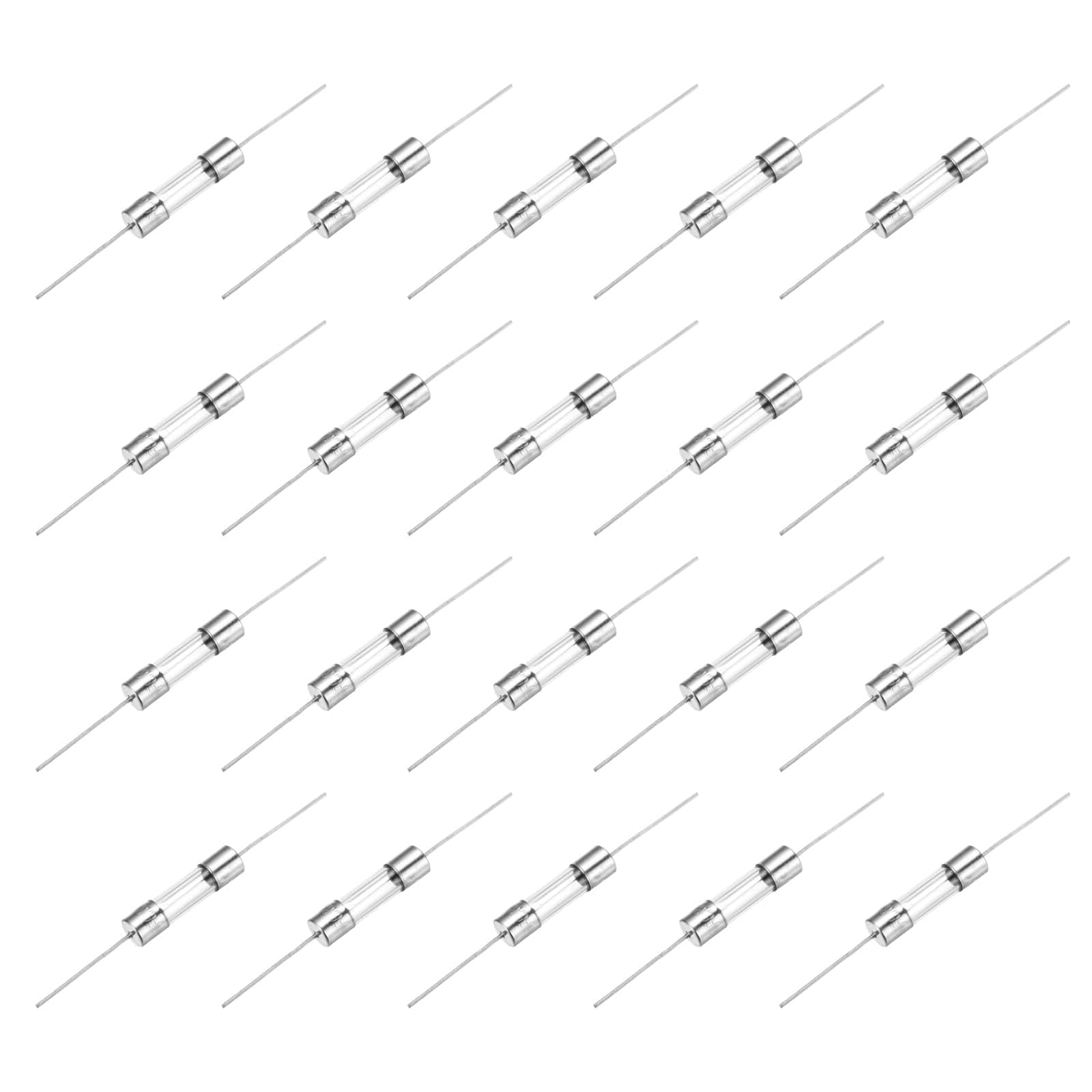 Unique Bargains - 20pcs Glass Tube Fuses, Axial-with Lead Wire 5x20mm 6.3A 250V for Replacing or Repairing Many Home Electronics (F5A) - Silver price history on PriceWatchPro