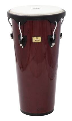 Tycoon Percussion - 12" Key-Tuned Ashiko, Mahogany Finish, Eco-Friendly Siam Oak, Goat Skin Head, High-Gloss Finish