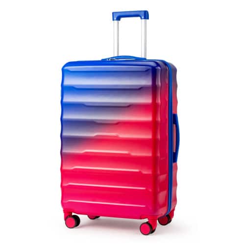 Winado - 28" Carry-on Luggage Hardshell PC+ABS Gradient Color Suitcase with TSA Lock - Gradient red to blue