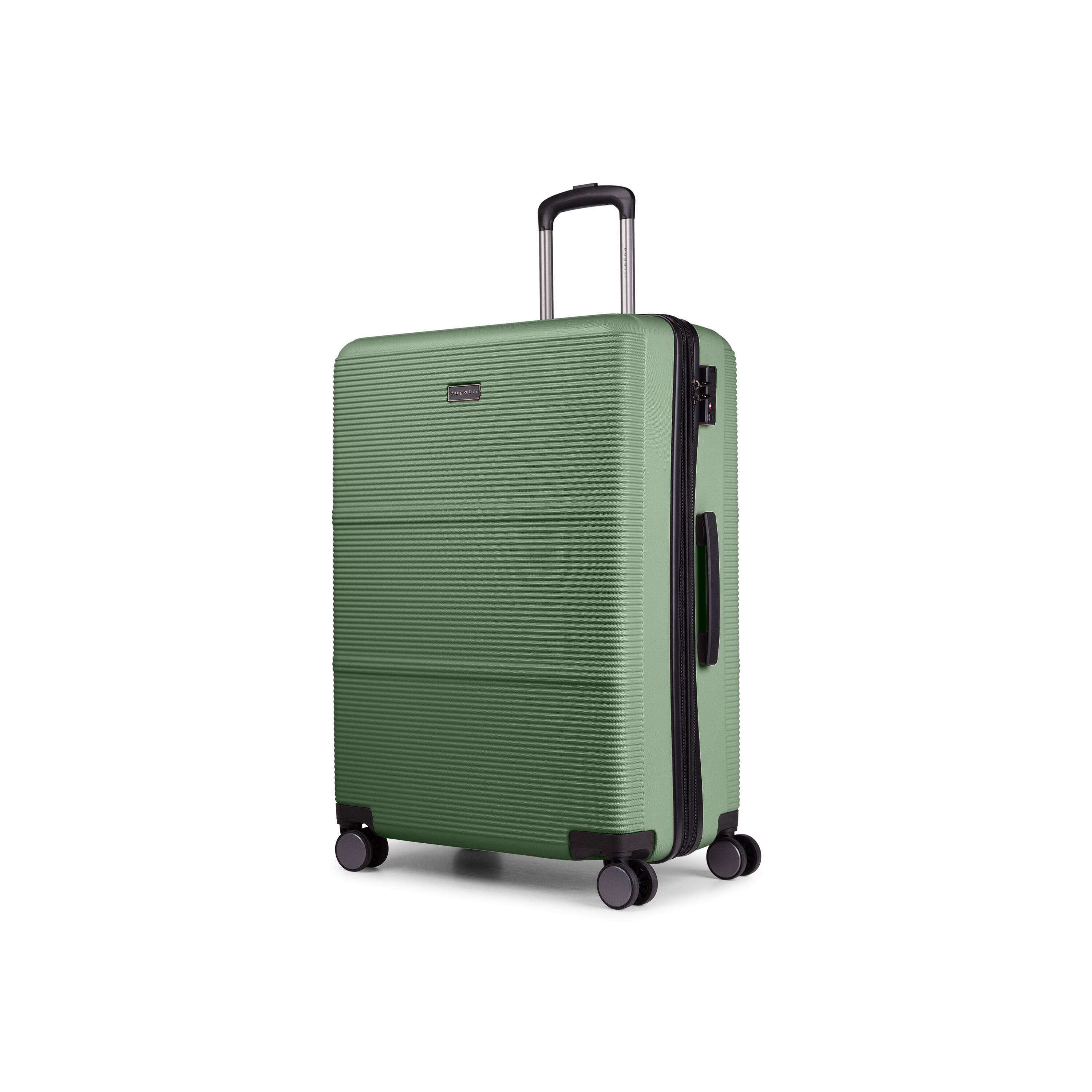 Angle. Bugatti - Bugatti Brussel 3 Piece Hardside Luggage Set - GREEN.