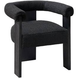 Meridian Furniture - Barrel Boucle Fabric Dining Chair - Black