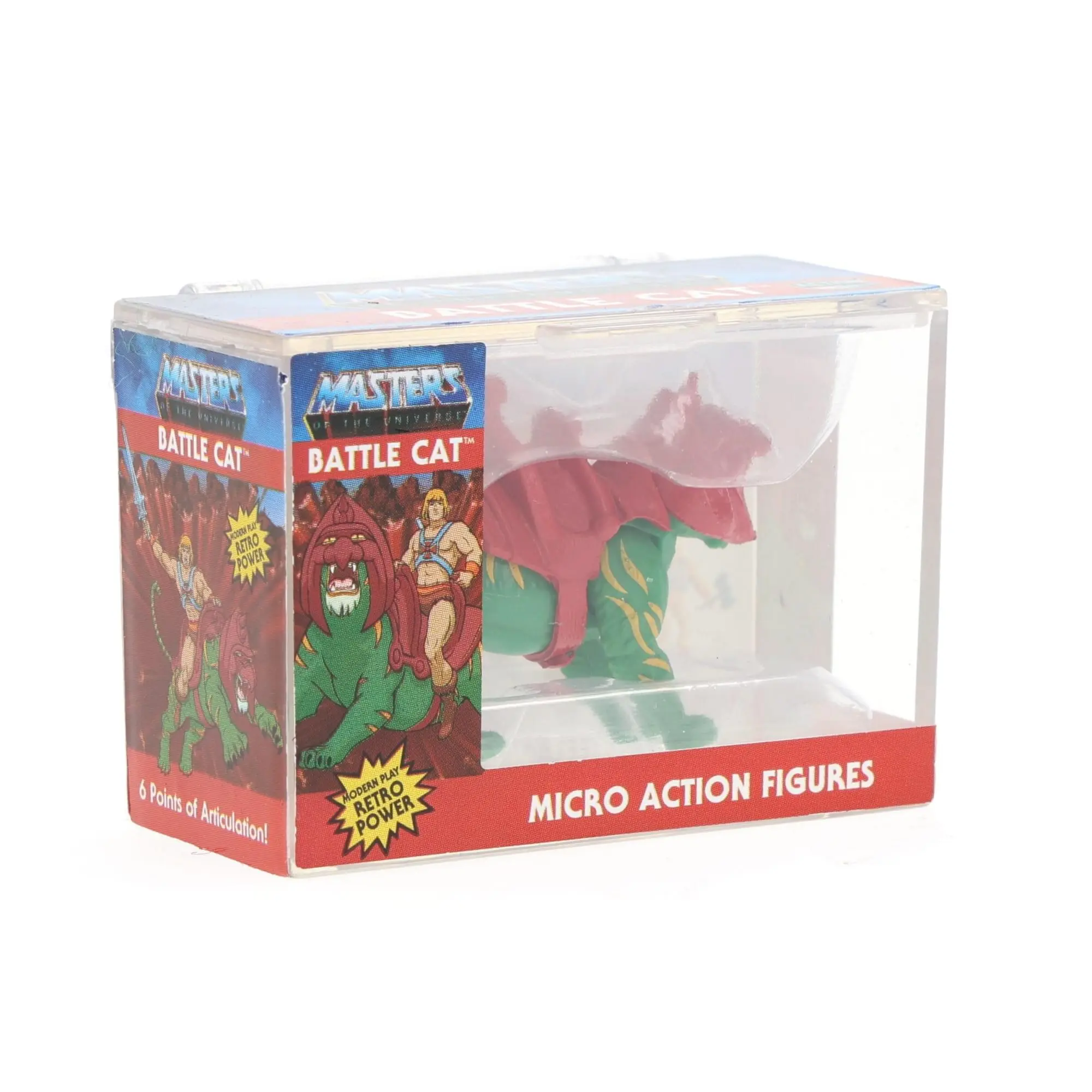 Masters of the Universe Battle Cat  
6 Points of Articulation!  
Modern Retro Power  
Micro Action Figures