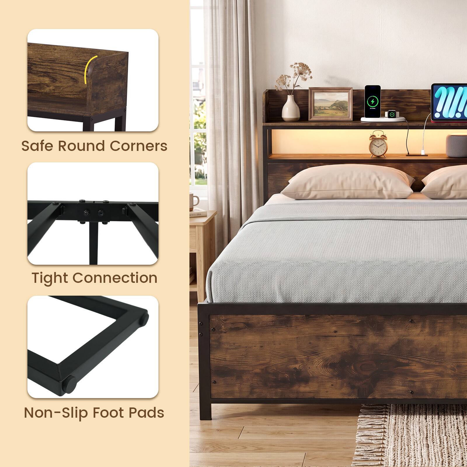 Safe Round Corners  
Tight Connection  
Non-Slip Foot Pads