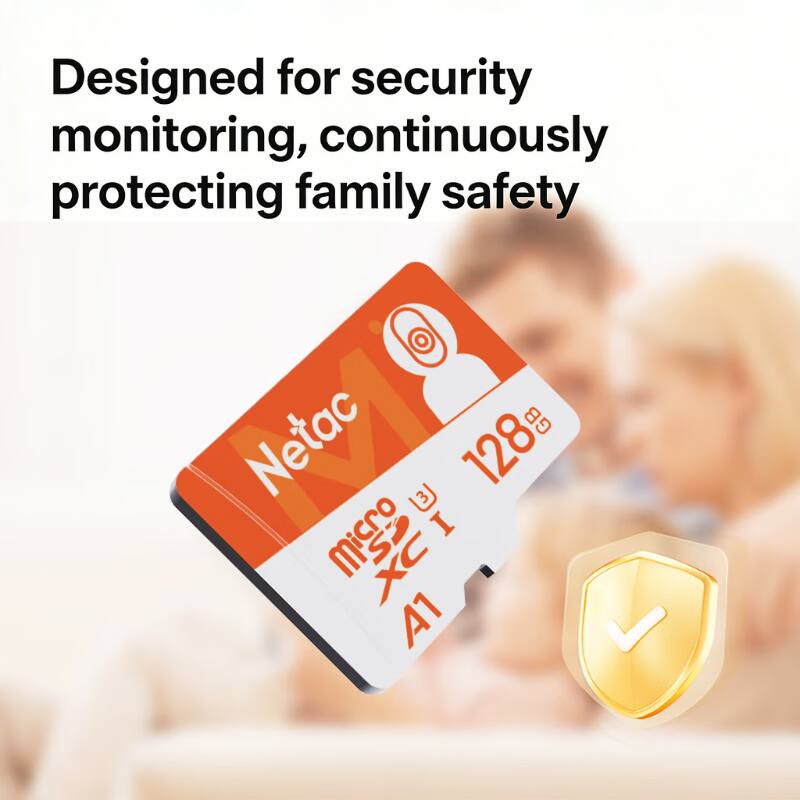 Designed for security monitoring, continuously protecting family safety  
Netac microSDXC 128GB I DX A1